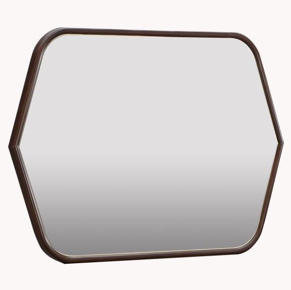 AICO Furniture Houston Wall Mirror in Walnut - Luxury Home Furniture (MI)