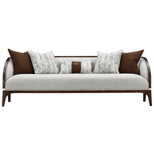 AICO Furniture Houston Sofa Pebble in Walnut - Luxury Home Furniture (MI)