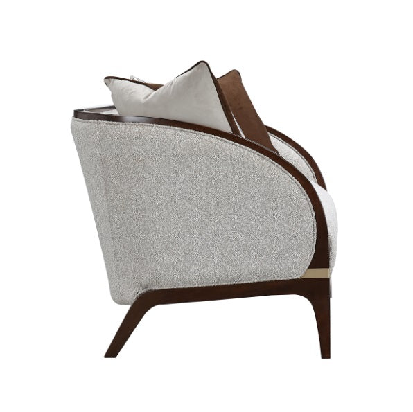 AICO Furniture Houston Loveseat Pebble in Walnut - Luxury Home Furniture (MI)