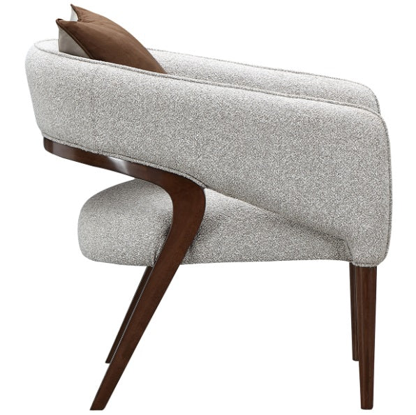 AICO Furniture Houston Accent Chair Pebble in Walnut - Luxury Home Furniture (MI)