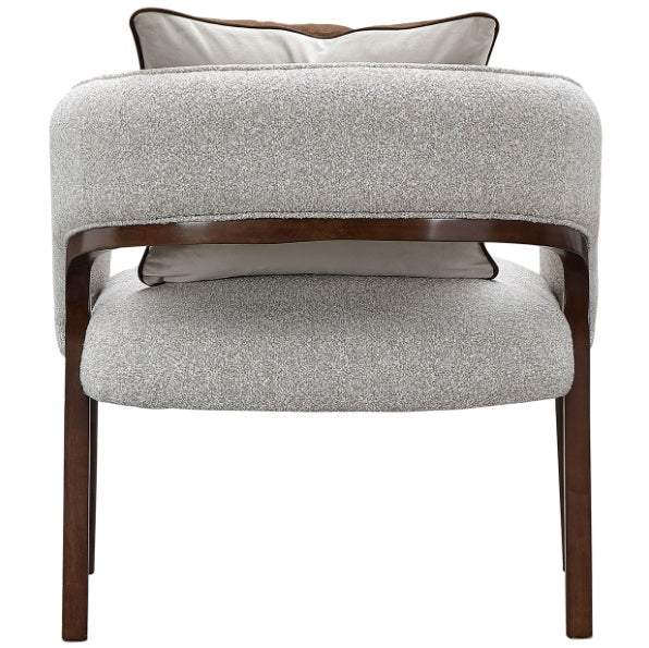 AICO Furniture Houston Accent Chair Pebble in Walnut - Luxury Home Furniture (MI)