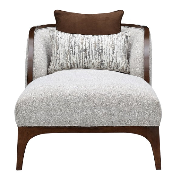 AICO Furniture Houston Chaise Pebble in Walnut - Luxury Home Furniture (MI)
