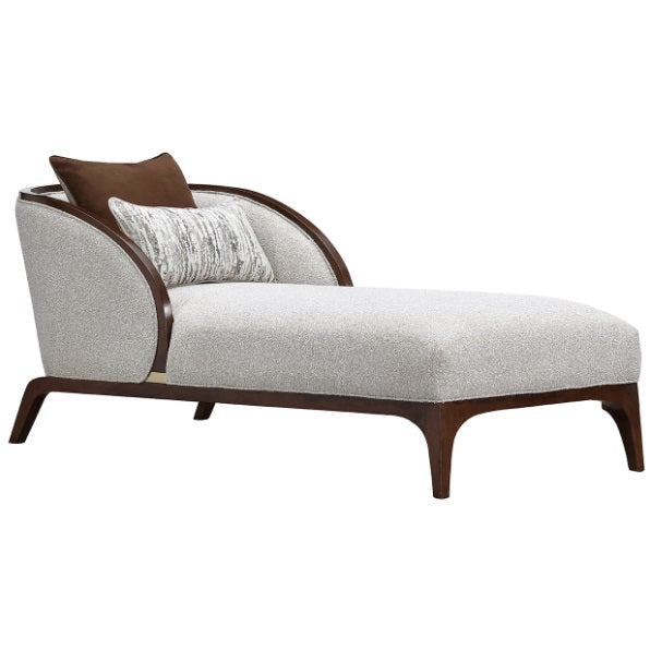 AICO Furniture Houston Chaise Pebble in Walnut - Luxury Home Furniture (MI)
