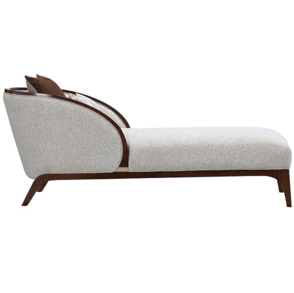 AICO Furniture Houston Chaise Pebble in Walnut - Luxury Home Furniture (MI)