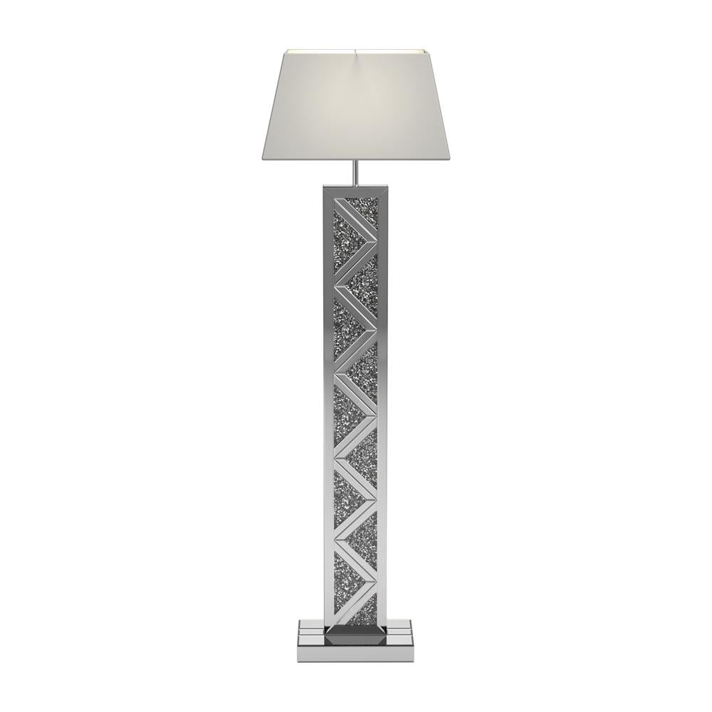 Carmen Geometric Base Floor Lamp Silver - Luxury Home Furniture (MI)