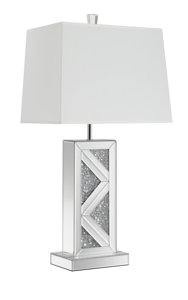 Carmen Geometric Base Table Lamp Silver - Luxury Home Furniture (MI)