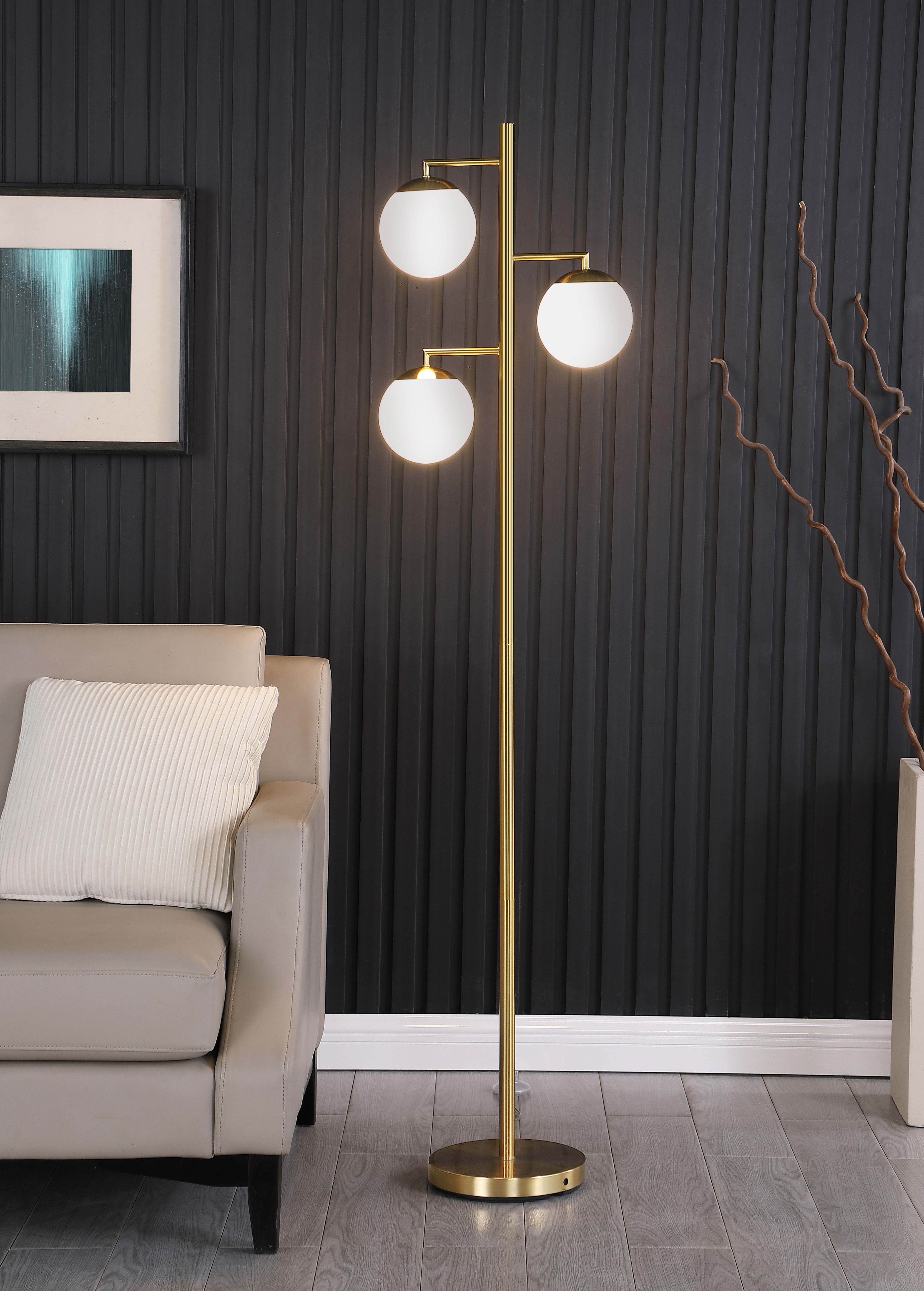 Sena Trio Tree Floor Lamp Gold - Luxury Home Furniture (MI)