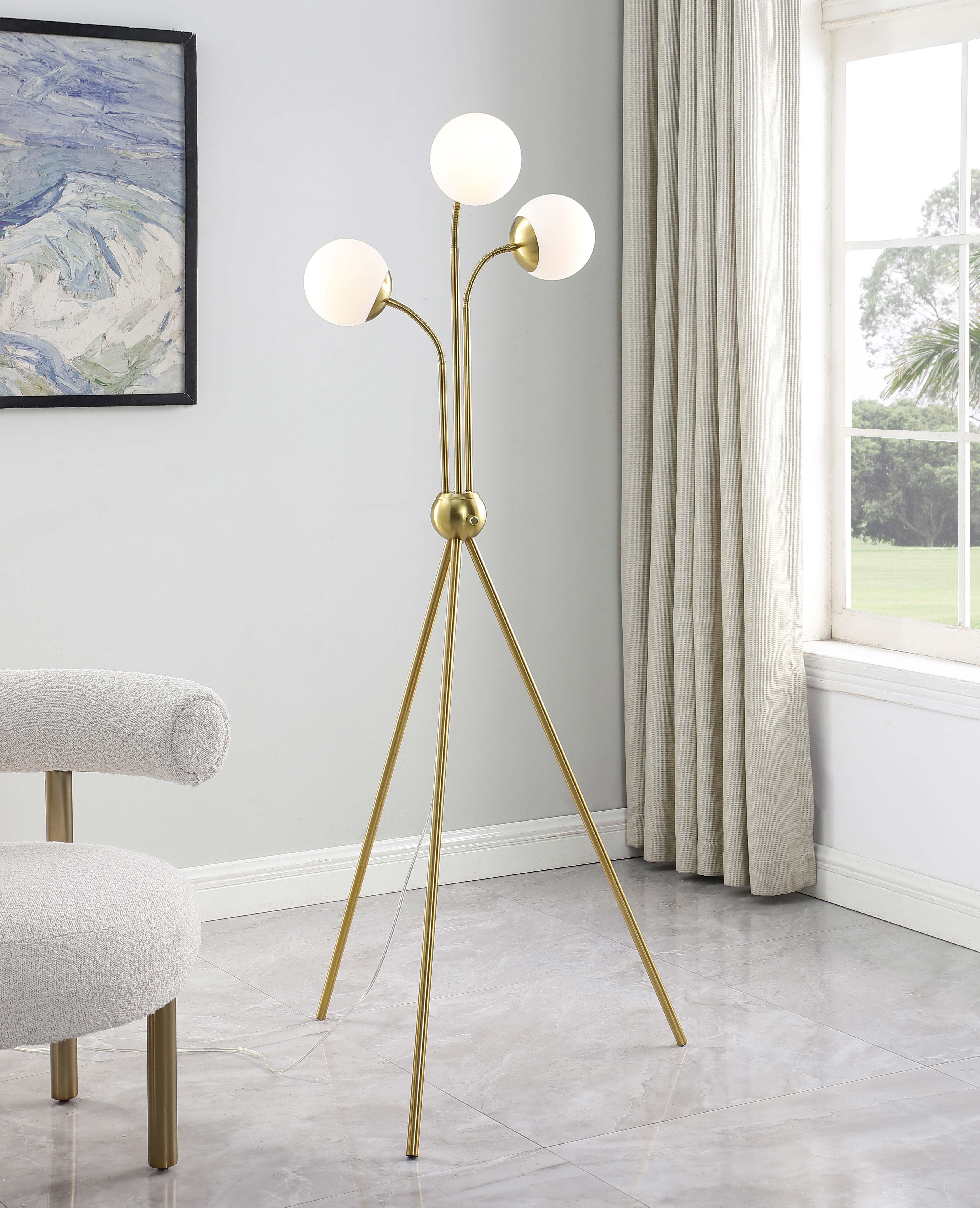Miley Trio Tree Floor Lamp Gold - Luxury Home Furniture (MI)
