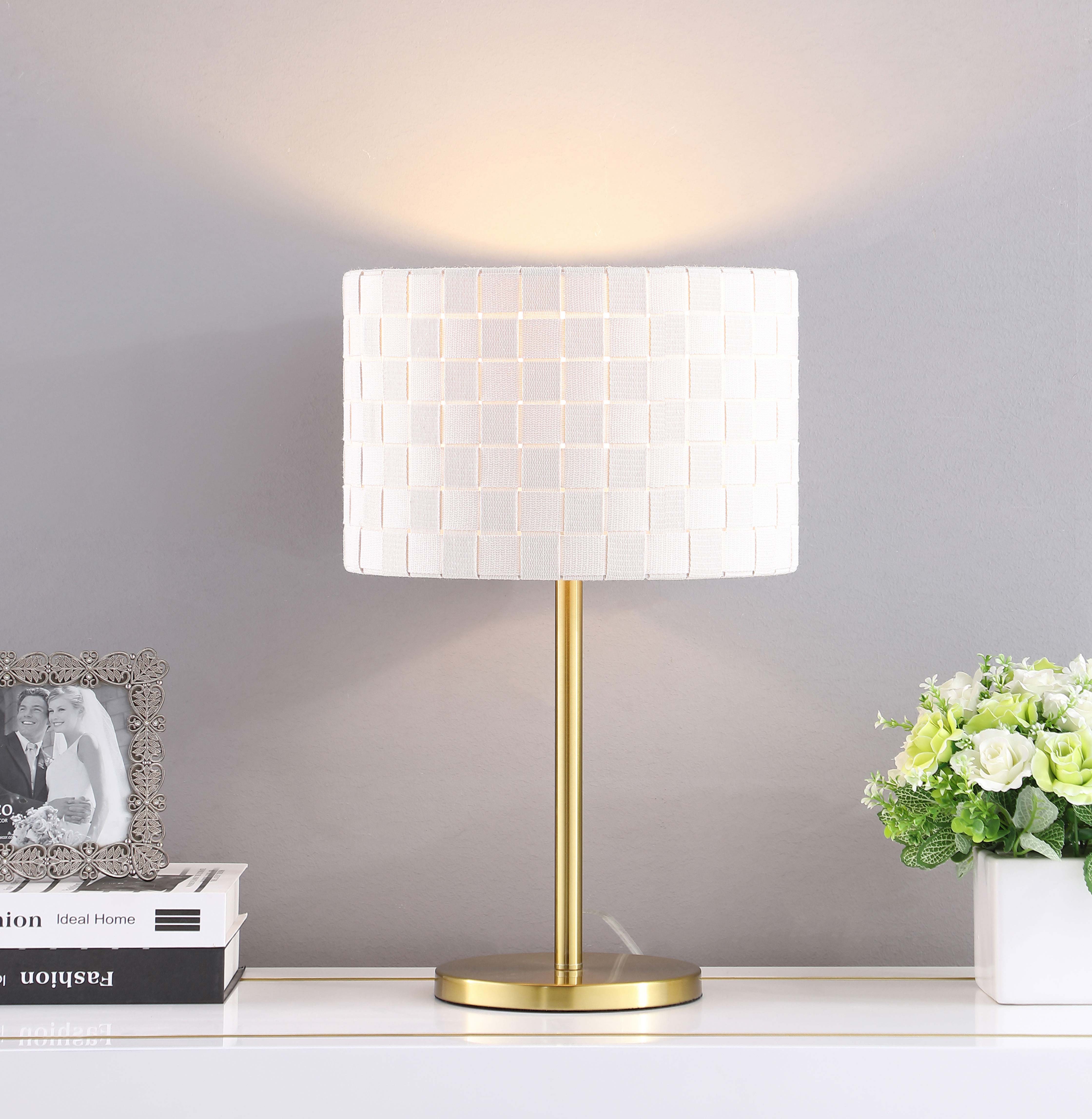 Ramiro Drum Shade Buffet Table Lamp Gold - Luxury Home Furniture (MI)