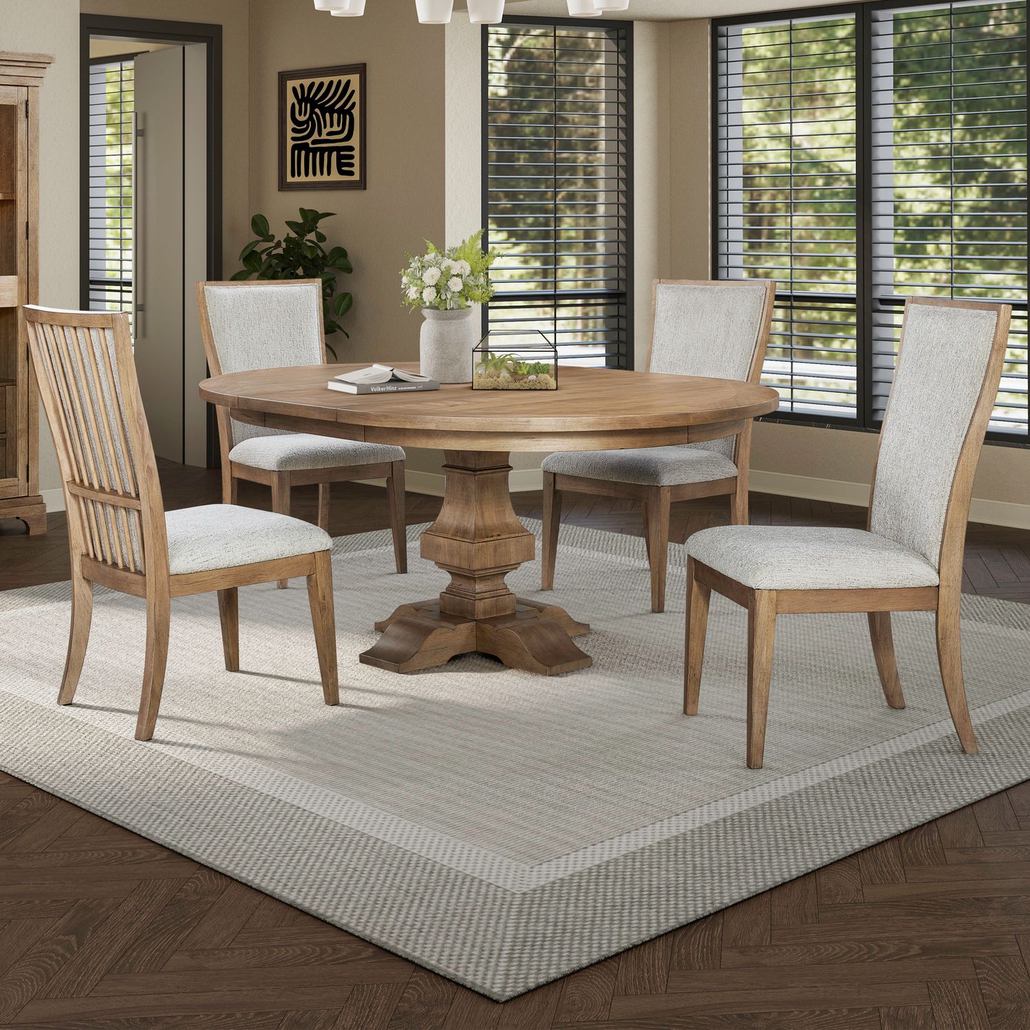 Haven Hills Opt 5 Piece Pedestal Table Set image