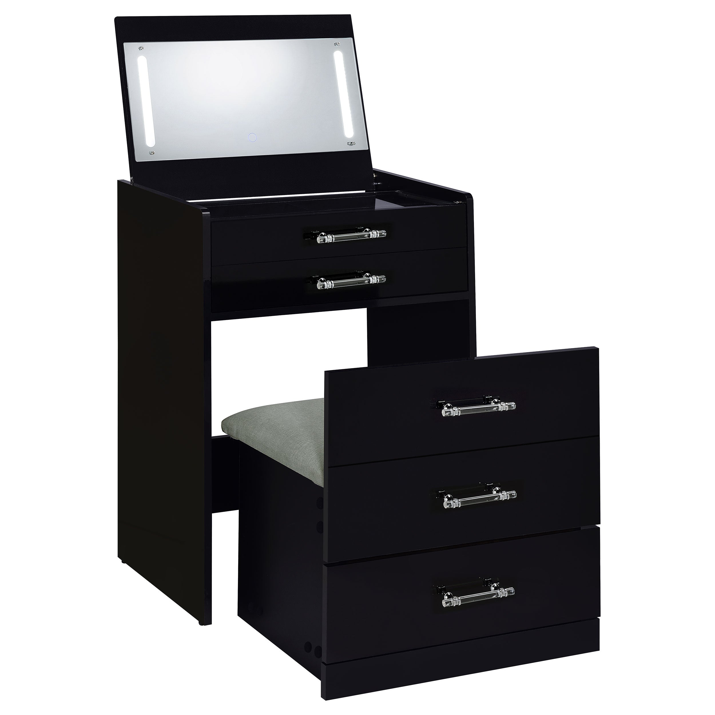 Danbury Makeup Vanity Table with LED Mirror and Stool - Luxury Home Furniture (MI)