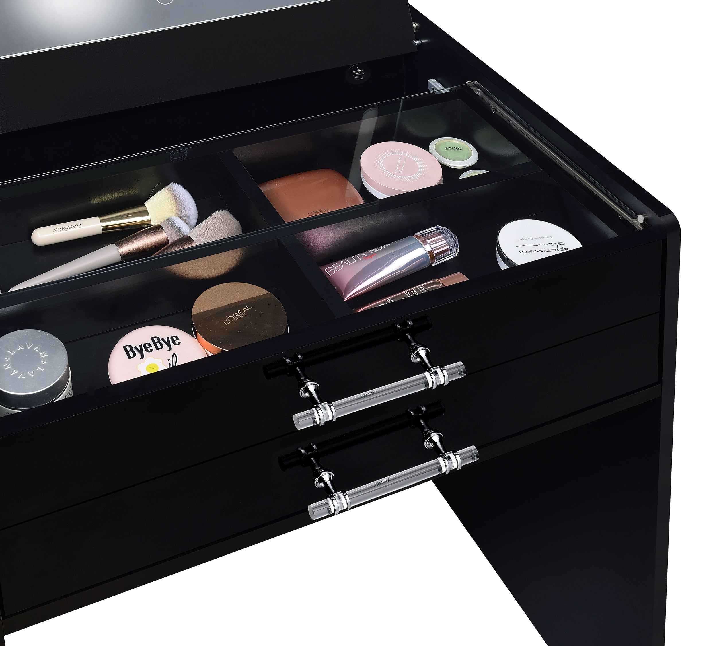 Danbury Makeup Vanity Table with LED Mirror and Stool - Luxury Home Furniture (MI)