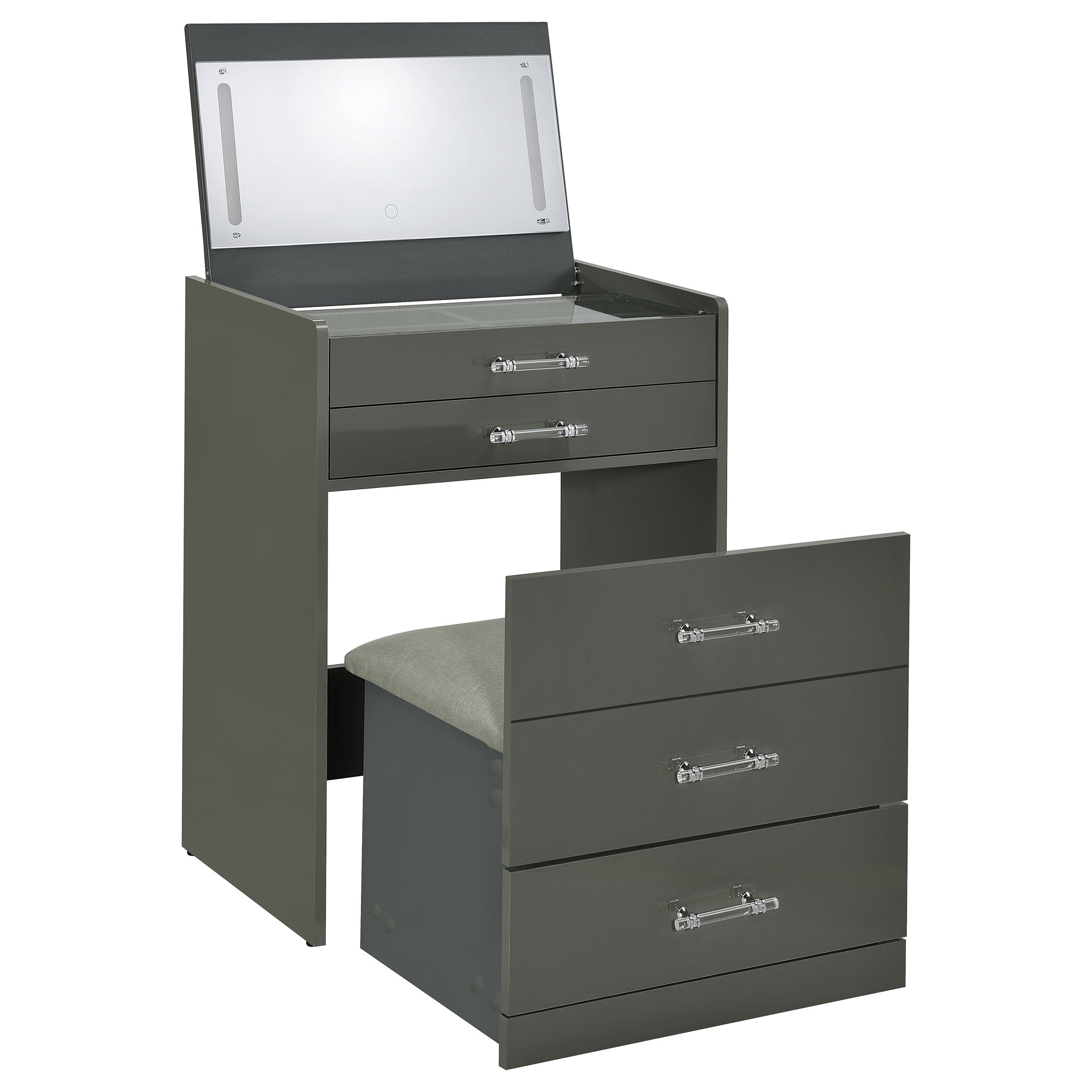 Danbury Makeup Vanity Table with LED Mirror and Stool - Luxury Home Furniture (MI)