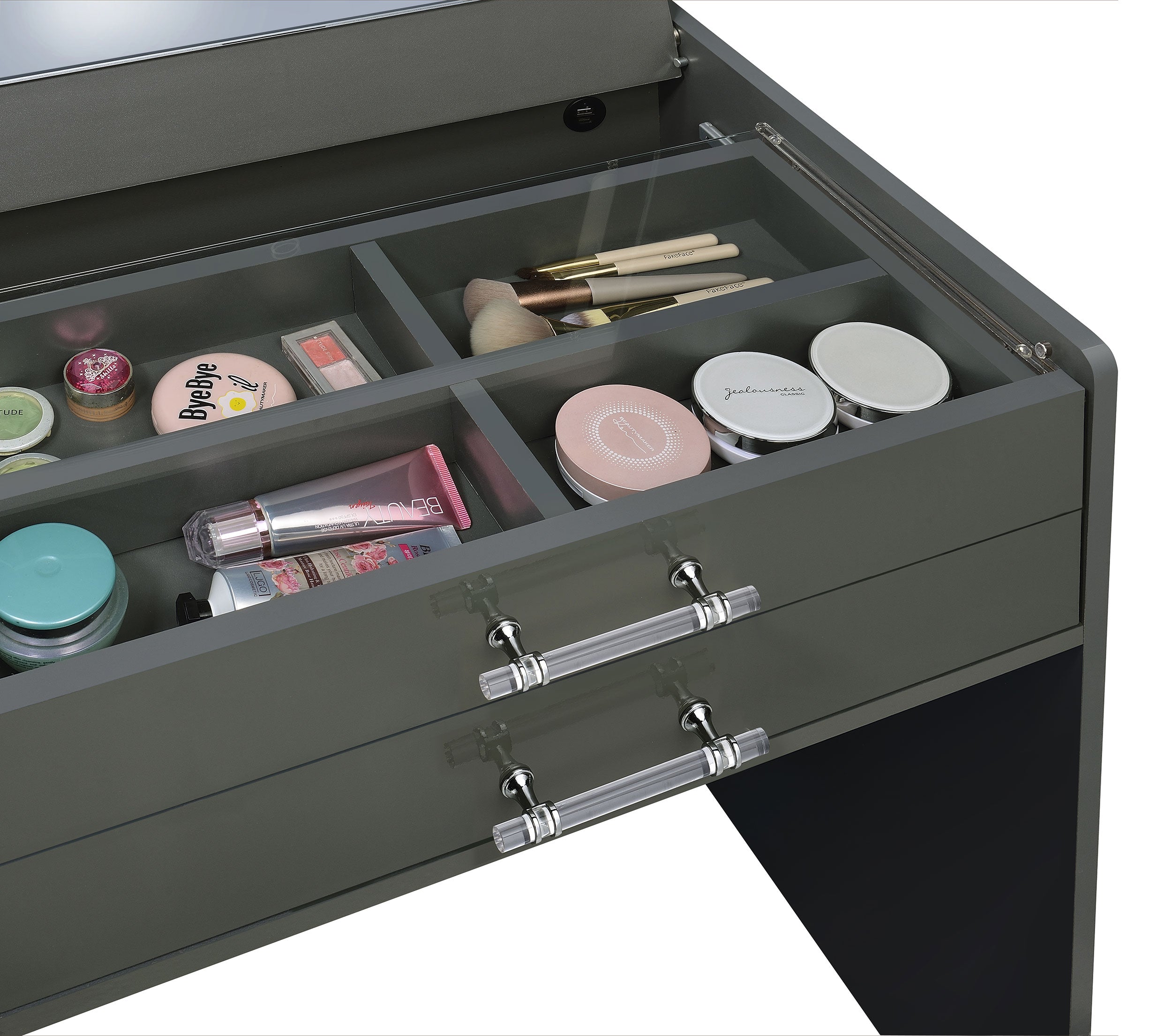 Danbury Makeup Vanity Table with LED Mirror and Stool - Luxury Home Furniture (MI)
