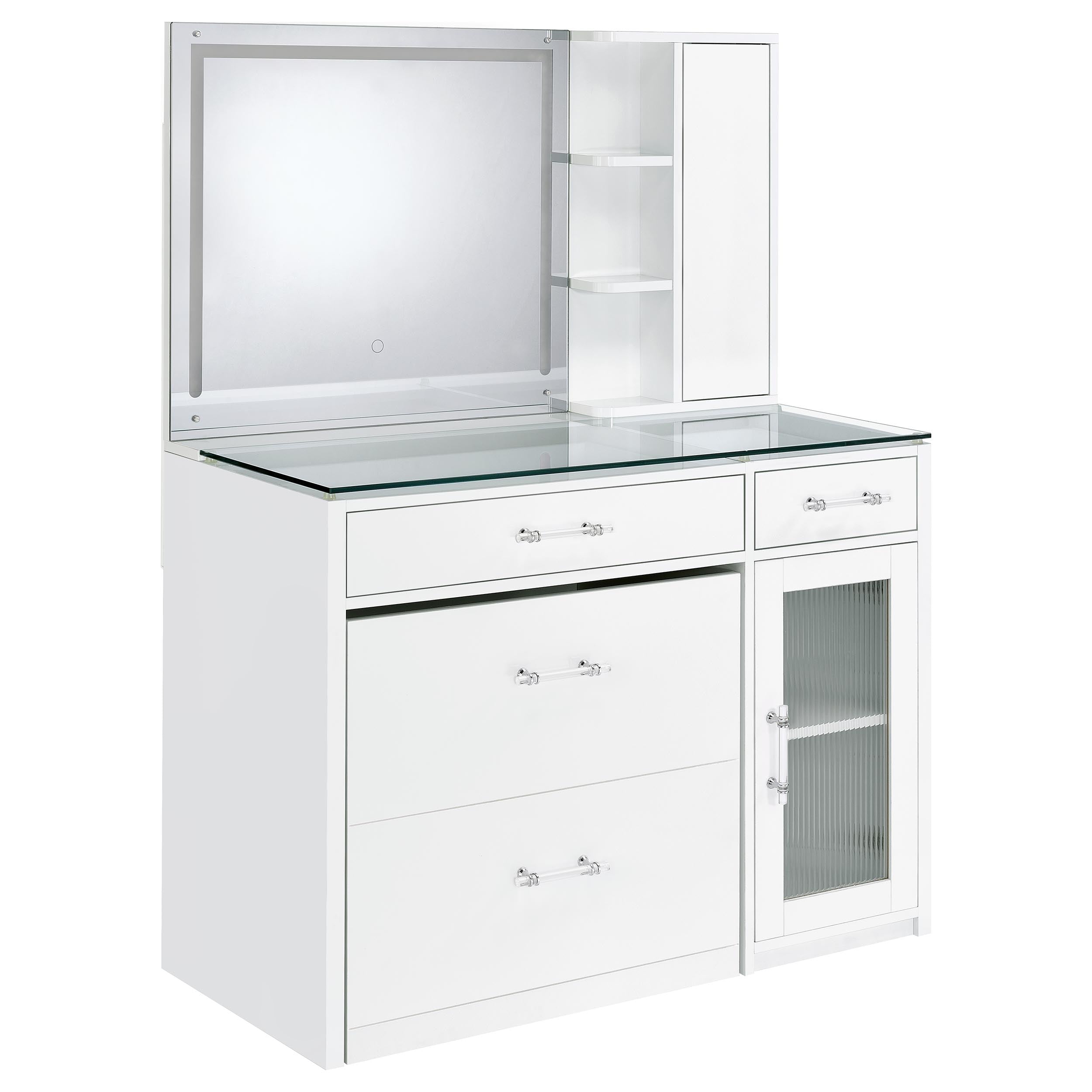 Flora Makeup Vanity Table with LED Mirror and Stool - Luxury Home Furniture (MI)
