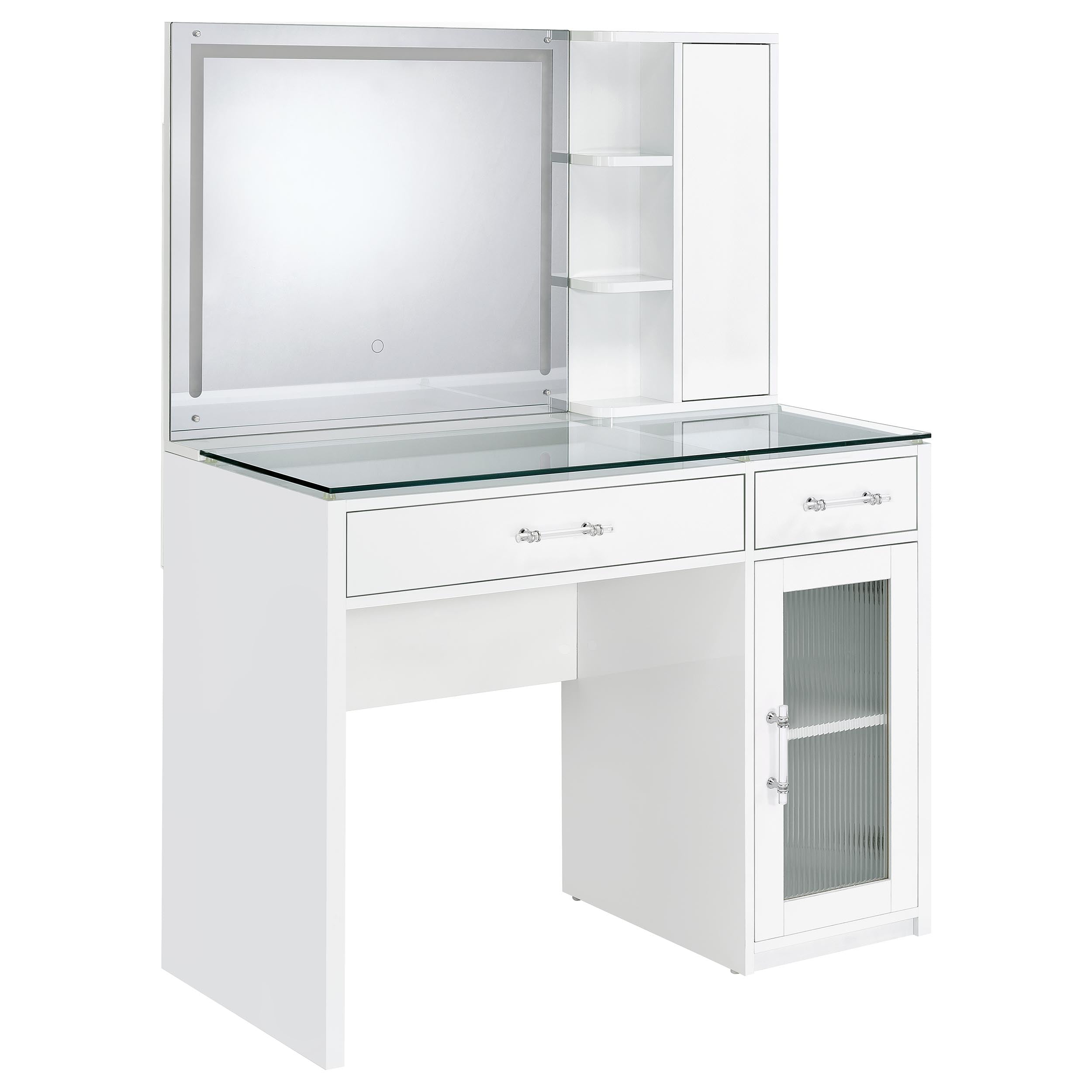 Flora Makeup Vanity Table with LED Mirror and Stool - Luxury Home Furniture (MI)