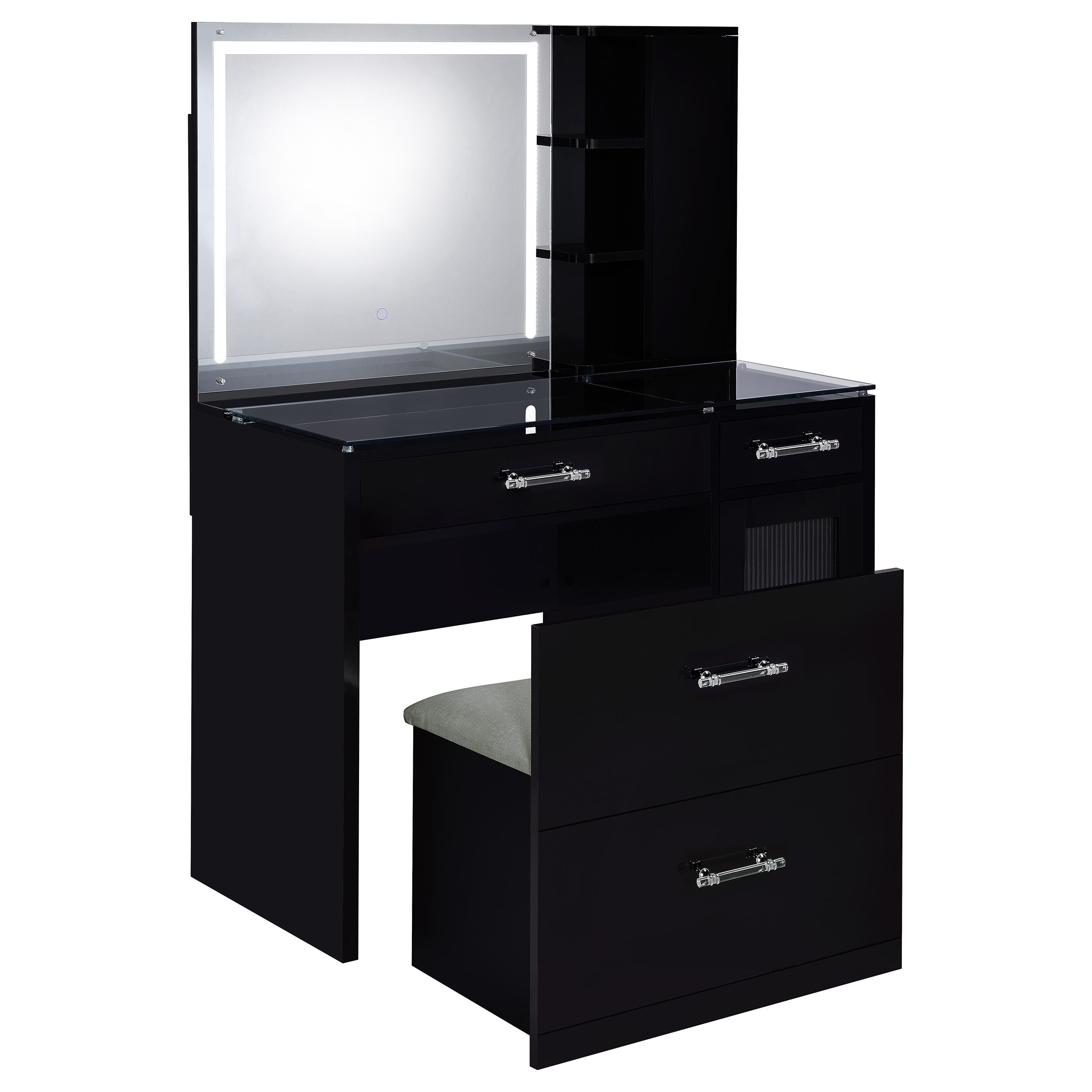 Flora Makeup Vanity Table with LED Mirror and Stool - Luxury Home Furniture (MI)