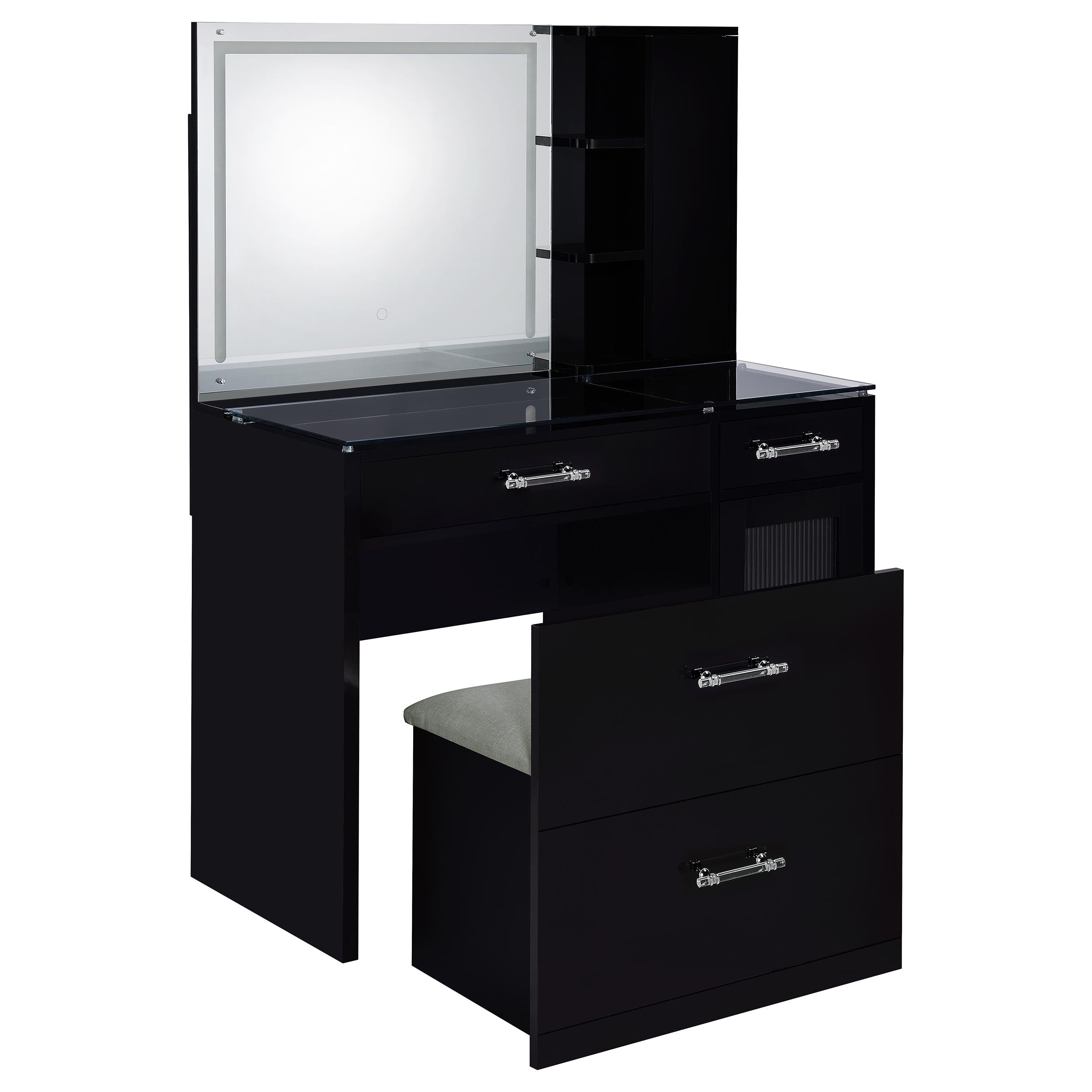 Flora Makeup Vanity Table with LED Mirror and Stool - Luxury Home Furniture (MI)