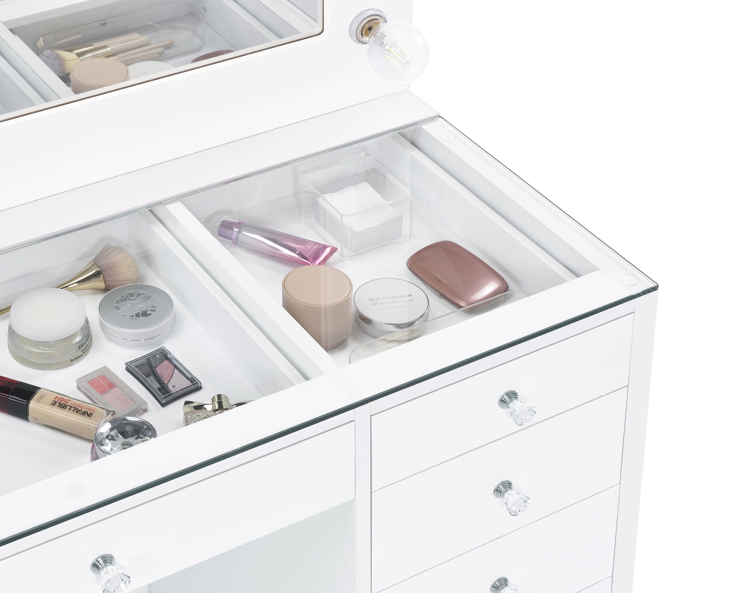 Acena Makeup Vanity Table with LED Mirror - Luxury Home Furniture (MI)