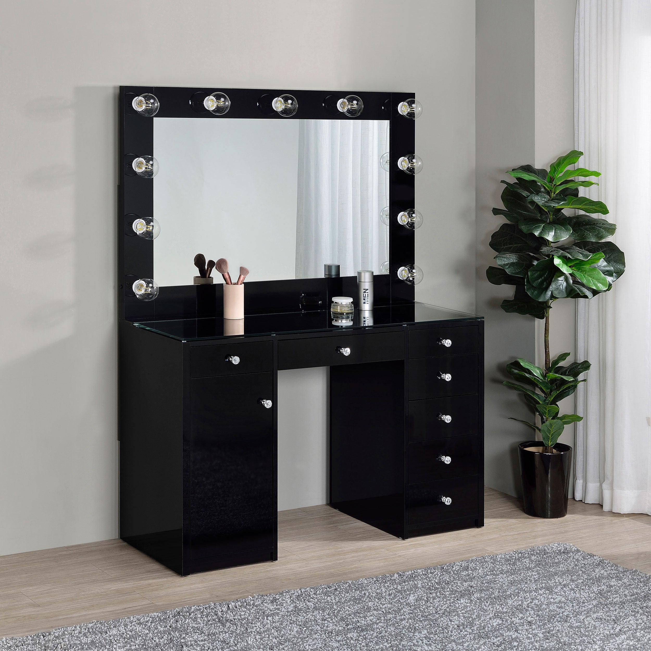 Acena Makeup Vanity Table with LED Mirror - Luxury Home Furniture (MI)