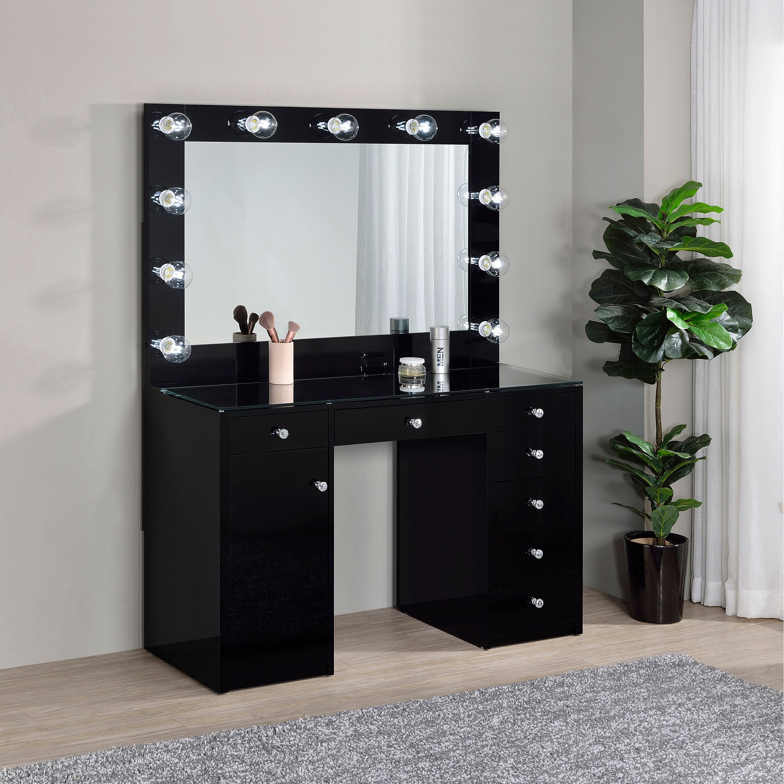 Acena Makeup Vanity Table with LED Mirror - Luxury Home Furniture (MI)