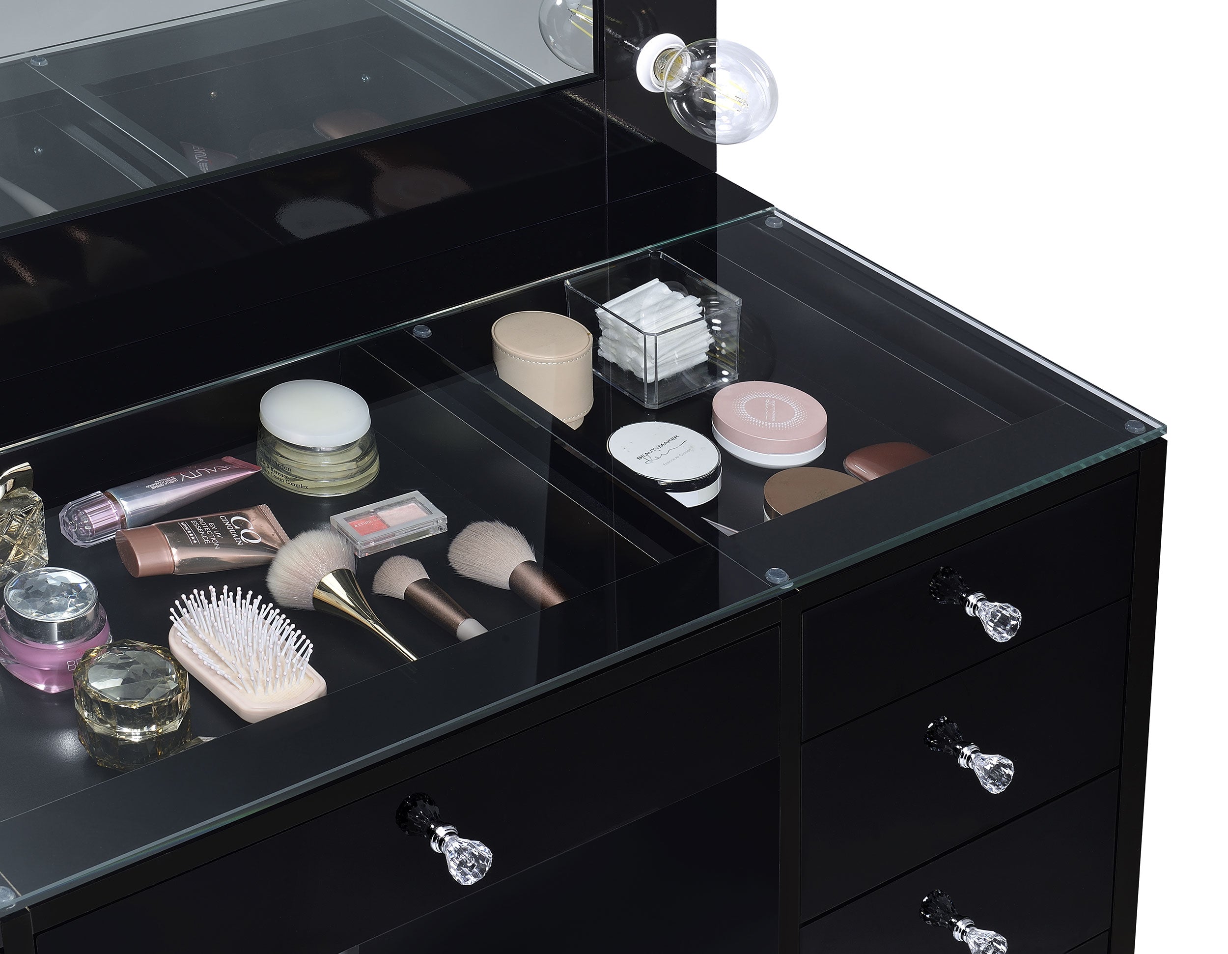 Acena Makeup Vanity Table with LED Mirror - Luxury Home Furniture (MI)