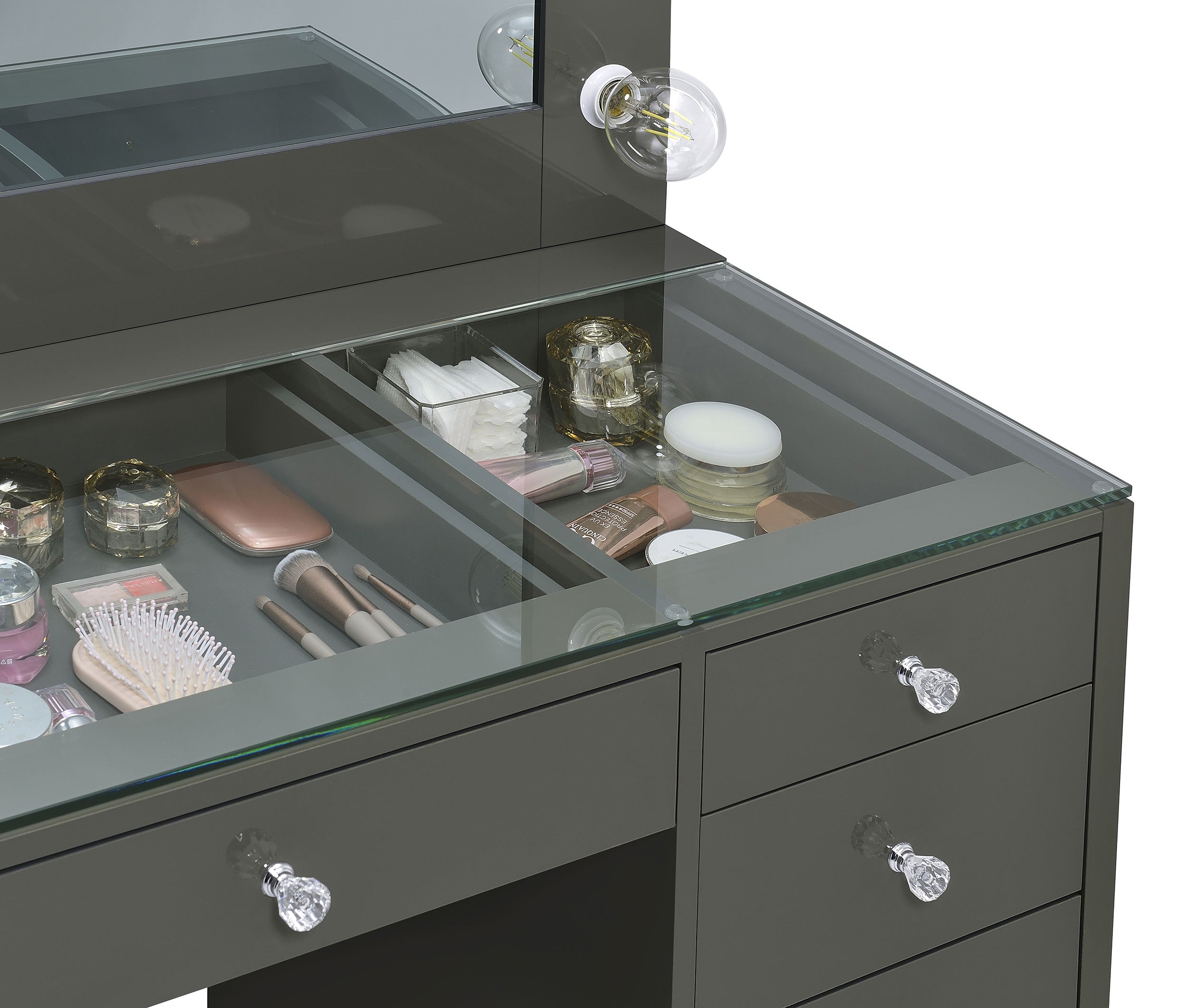 Acena Makeup Vanity Table with LED Mirror - Luxury Home Furniture (MI)
