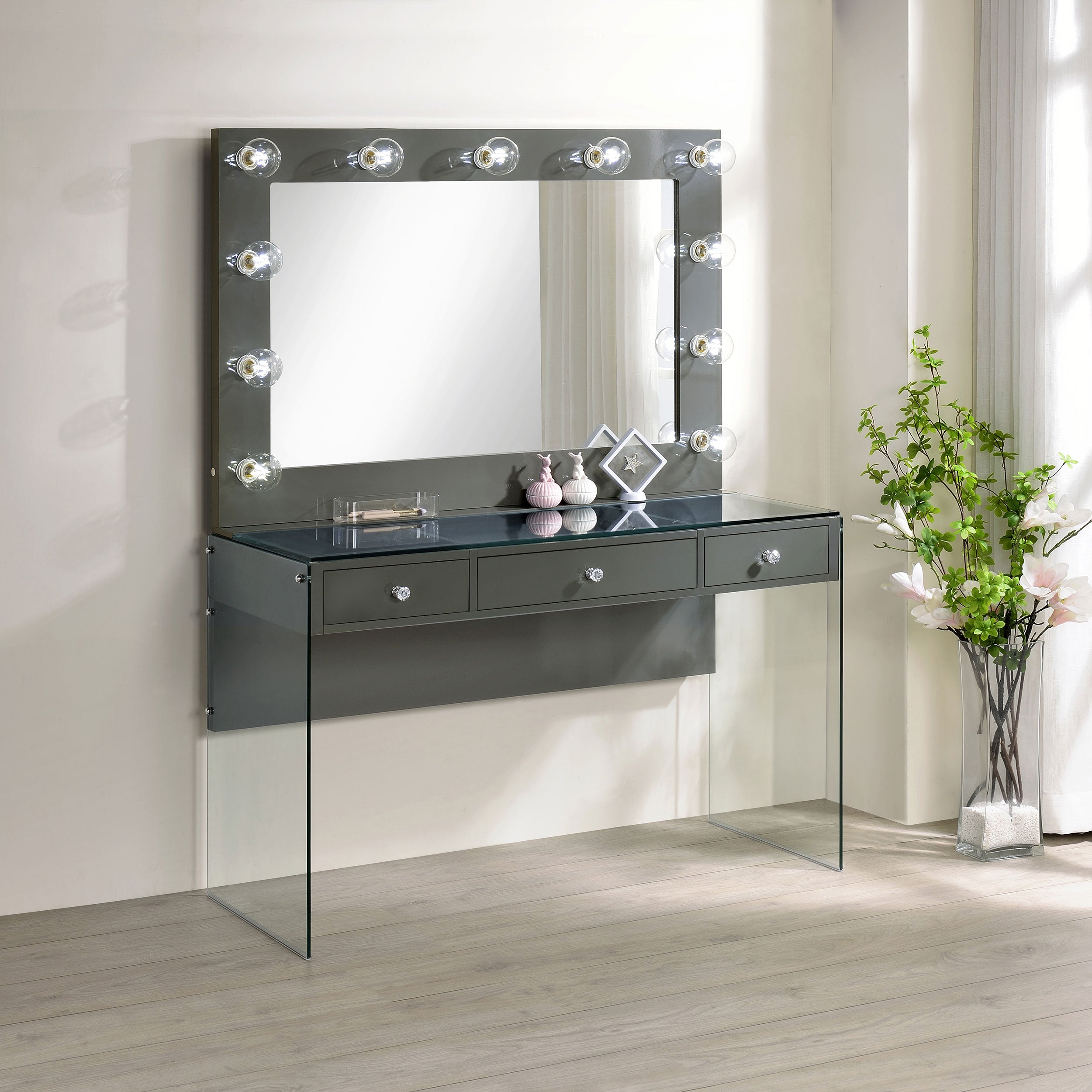 Afshan Makeup Vanity Table with LED Mirror - Luxury Home Furniture (MI)