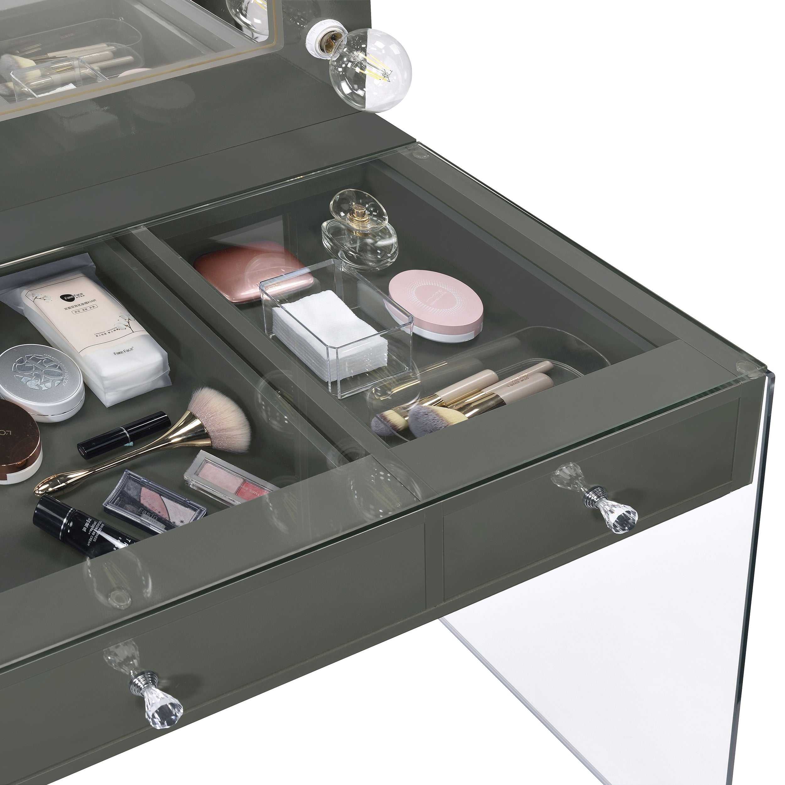 Afshan Makeup Vanity Table with LED Mirror - Luxury Home Furniture (MI)