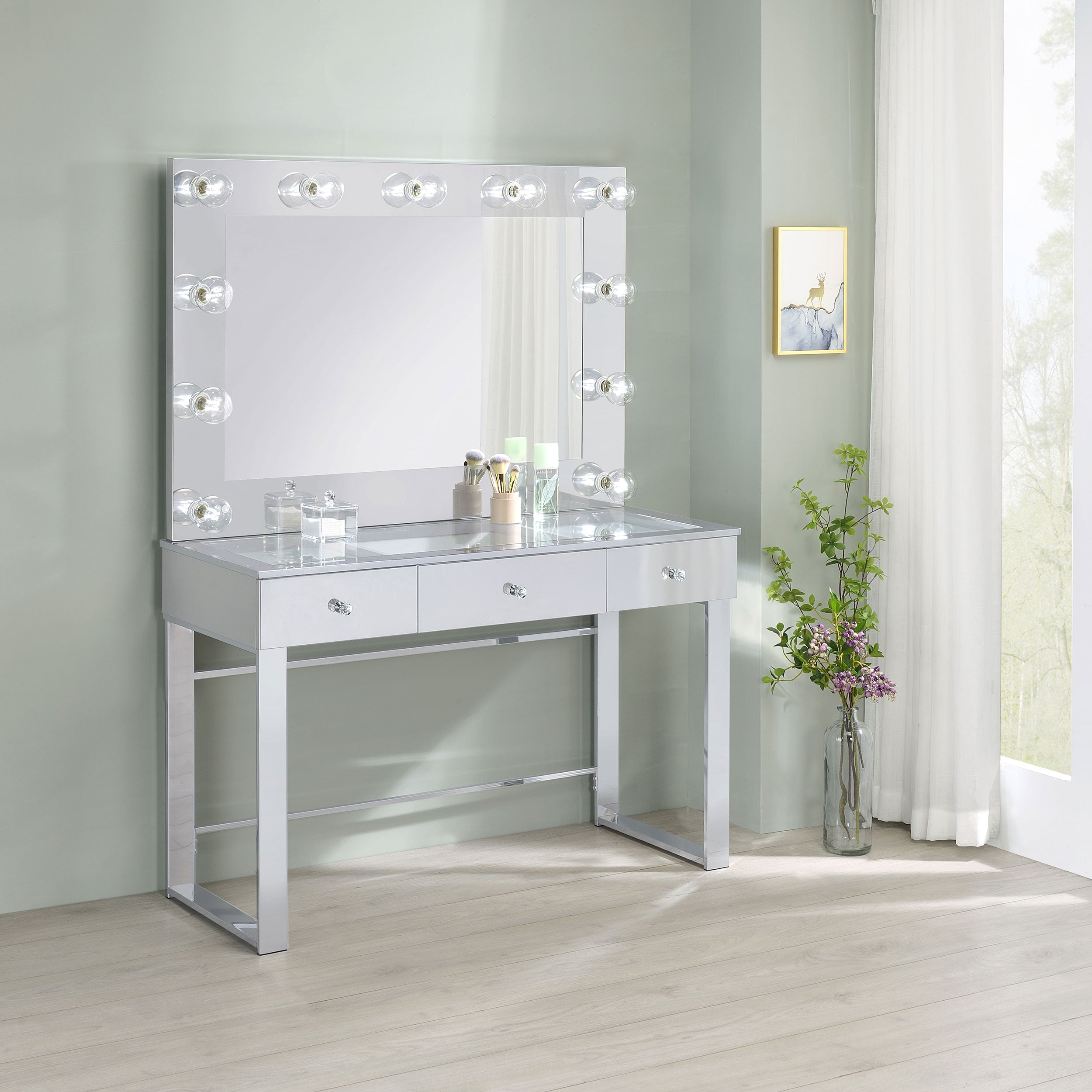 Umbridge Makeup Vanity Table with LED Mirror - Luxury Home Furniture (MI)
