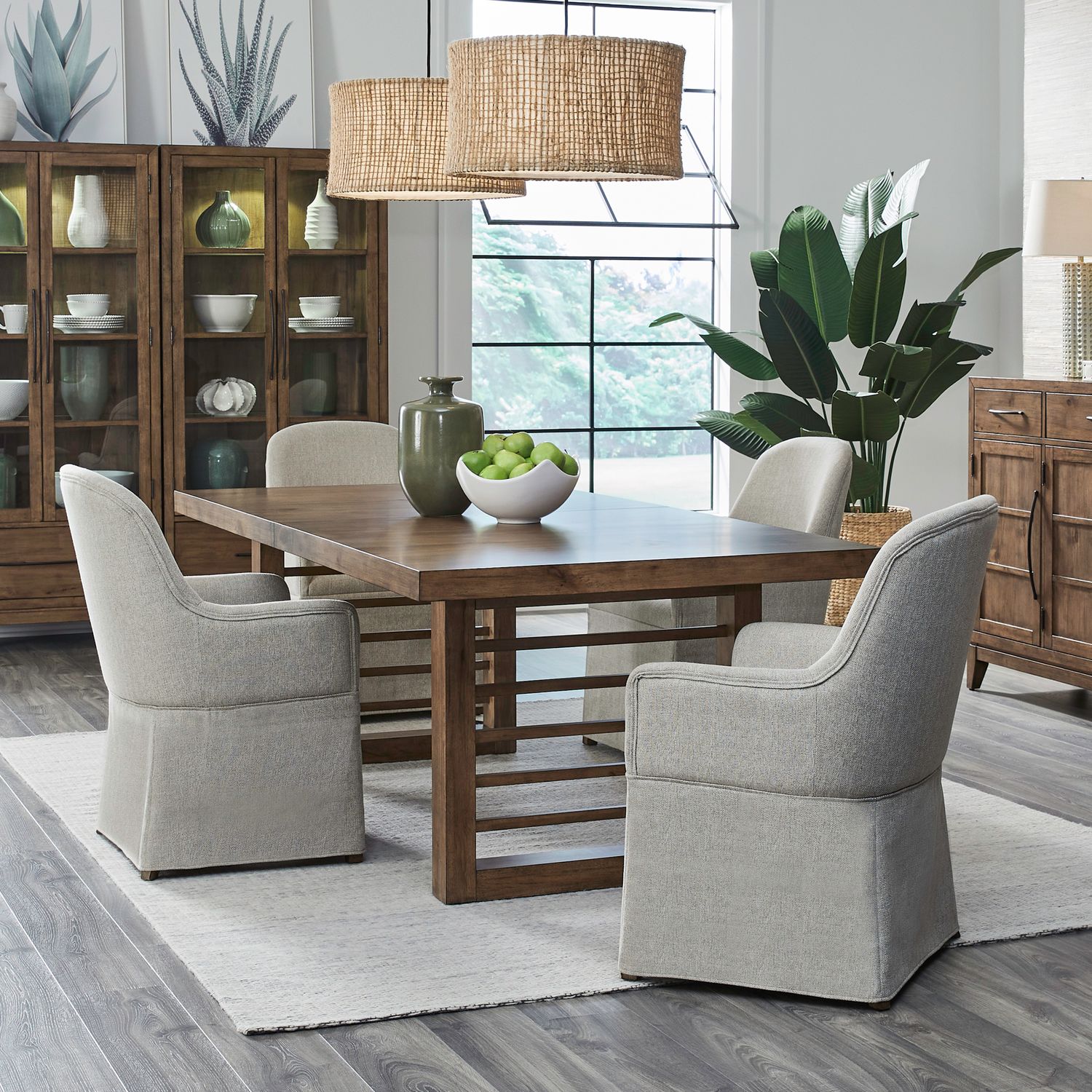 Shaker Lakes 5 Piece Double Pedestal Table Set image