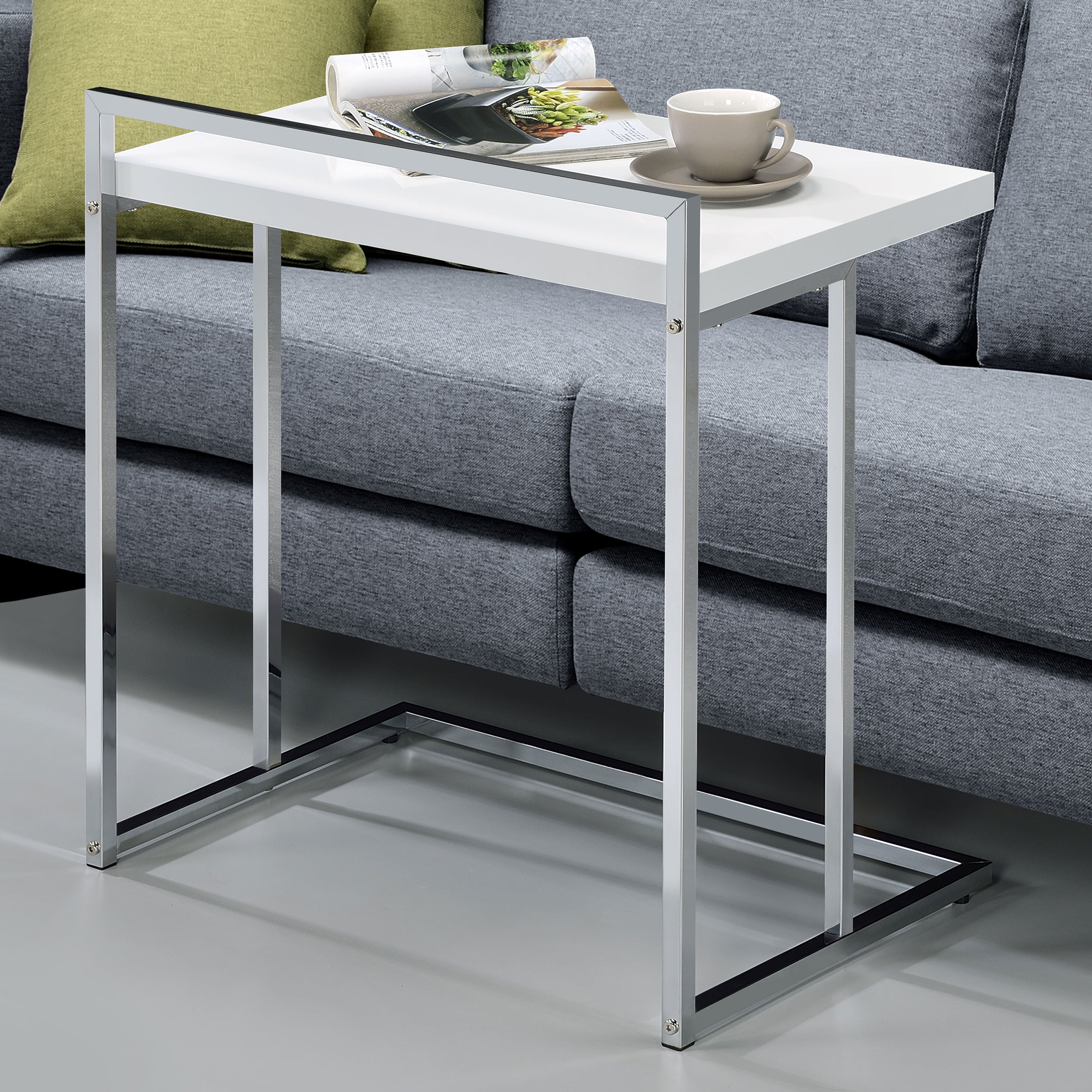 Dani Rectangular Snack Table with Metal Base - Luxury Home Furniture (MI)
