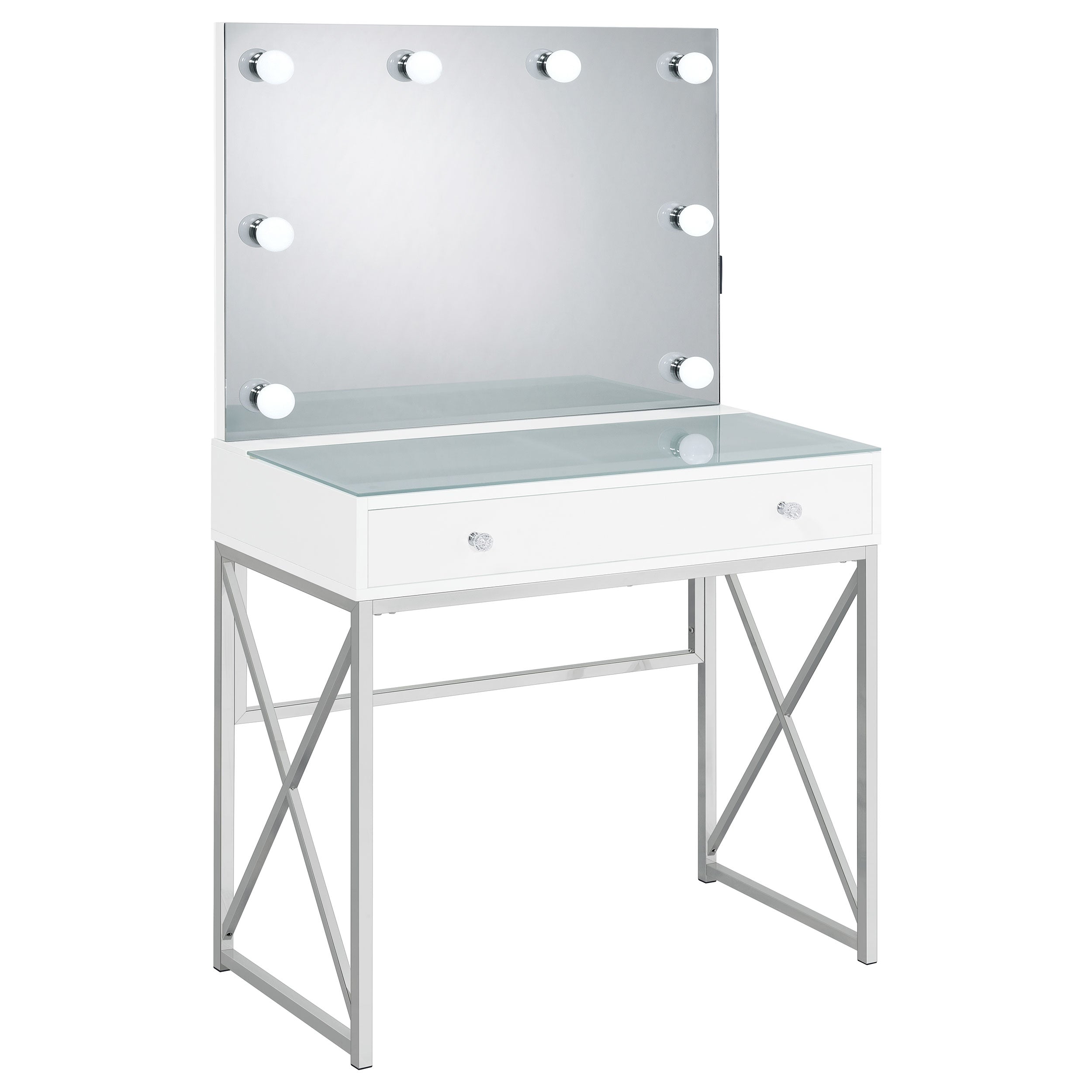 Eliza Makeup Vanity Table with LED Mirror and Stool - Luxury Home Furniture (MI)