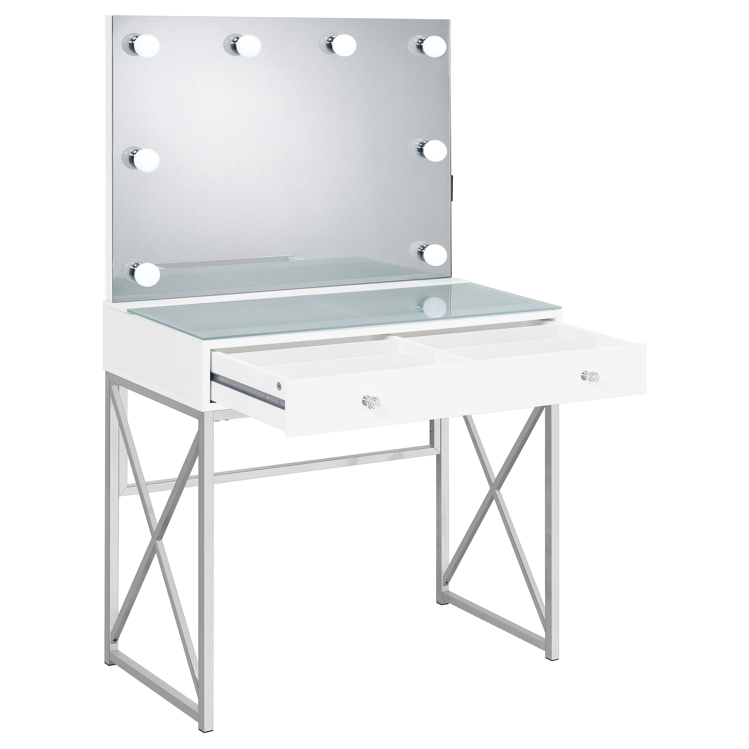 Eliza Makeup Vanity Table with LED Mirror and Stool - Luxury Home Furniture (MI)