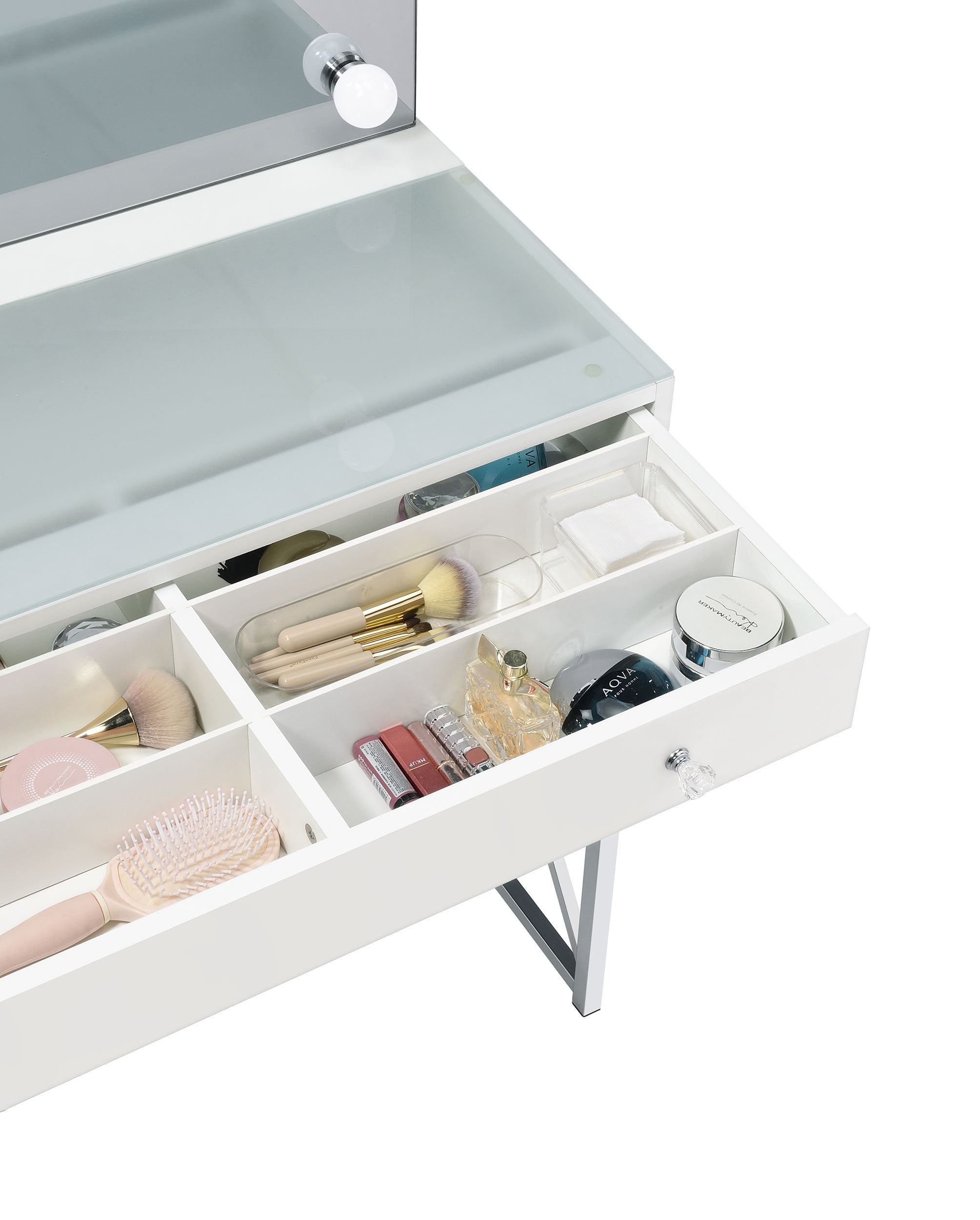 Eliza Makeup Vanity Table with LED Mirror and Stool - Luxury Home Furniture (MI)