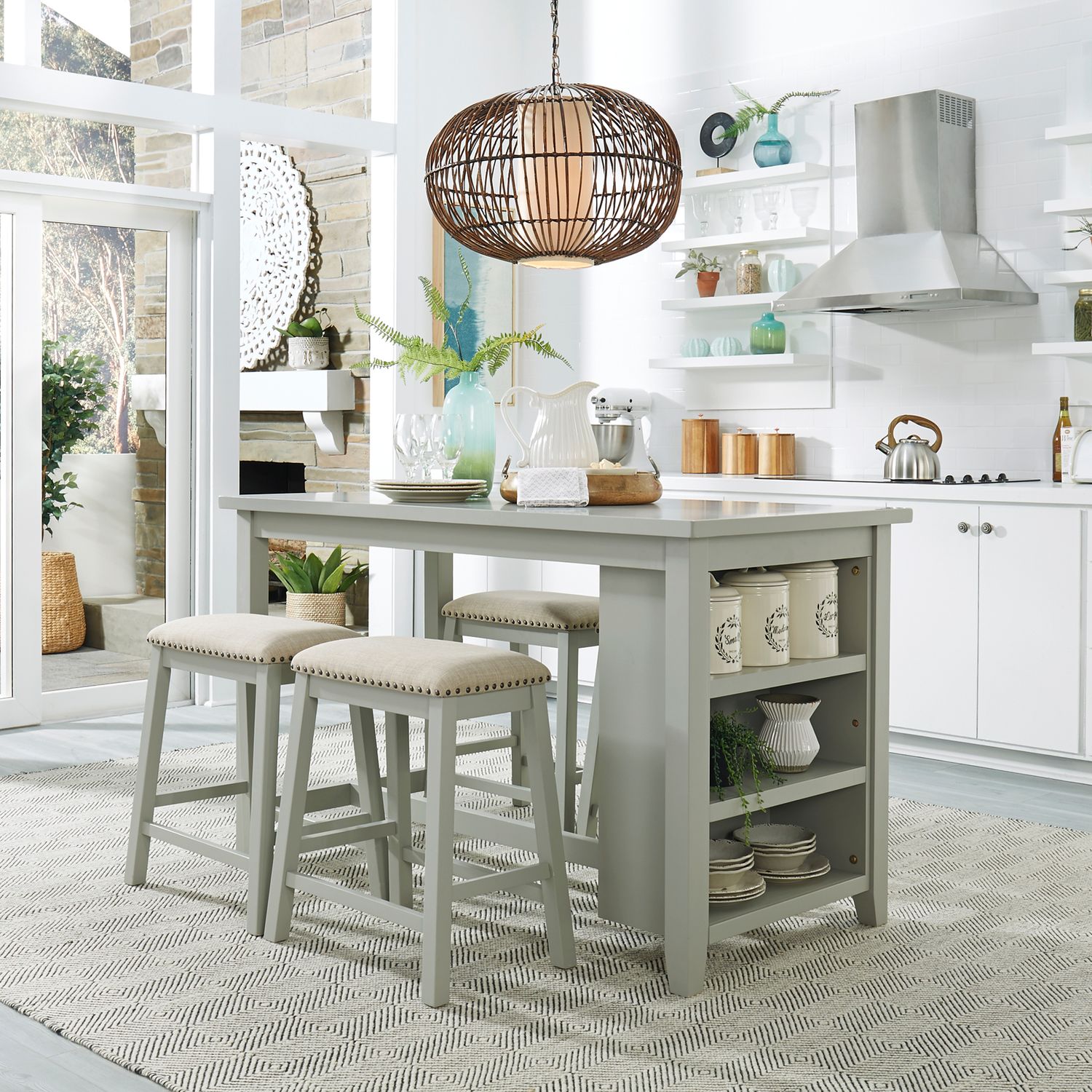 Brook Creek 5 Piece Counter Set in Ash image