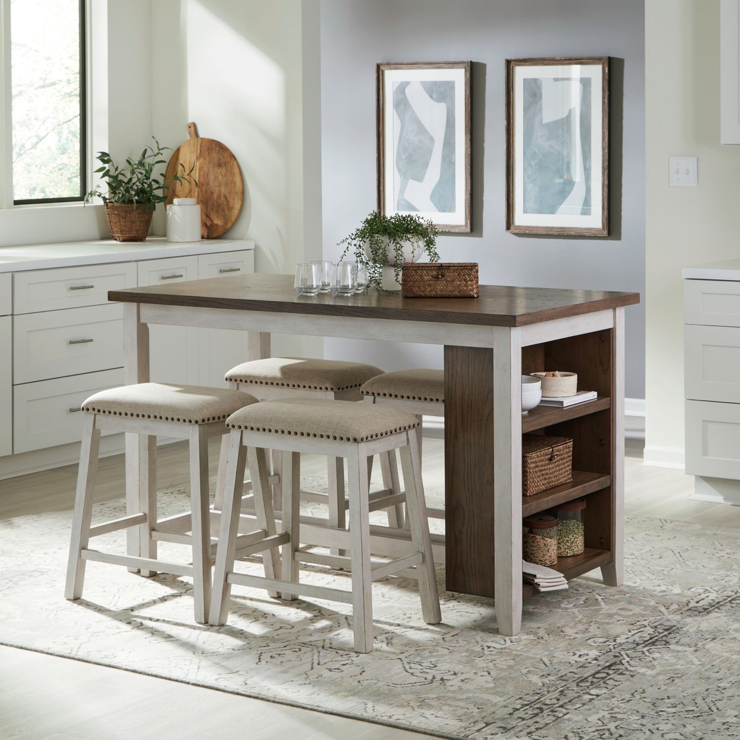 Brook Creek 5 Piece Counter Set- Two Tone image