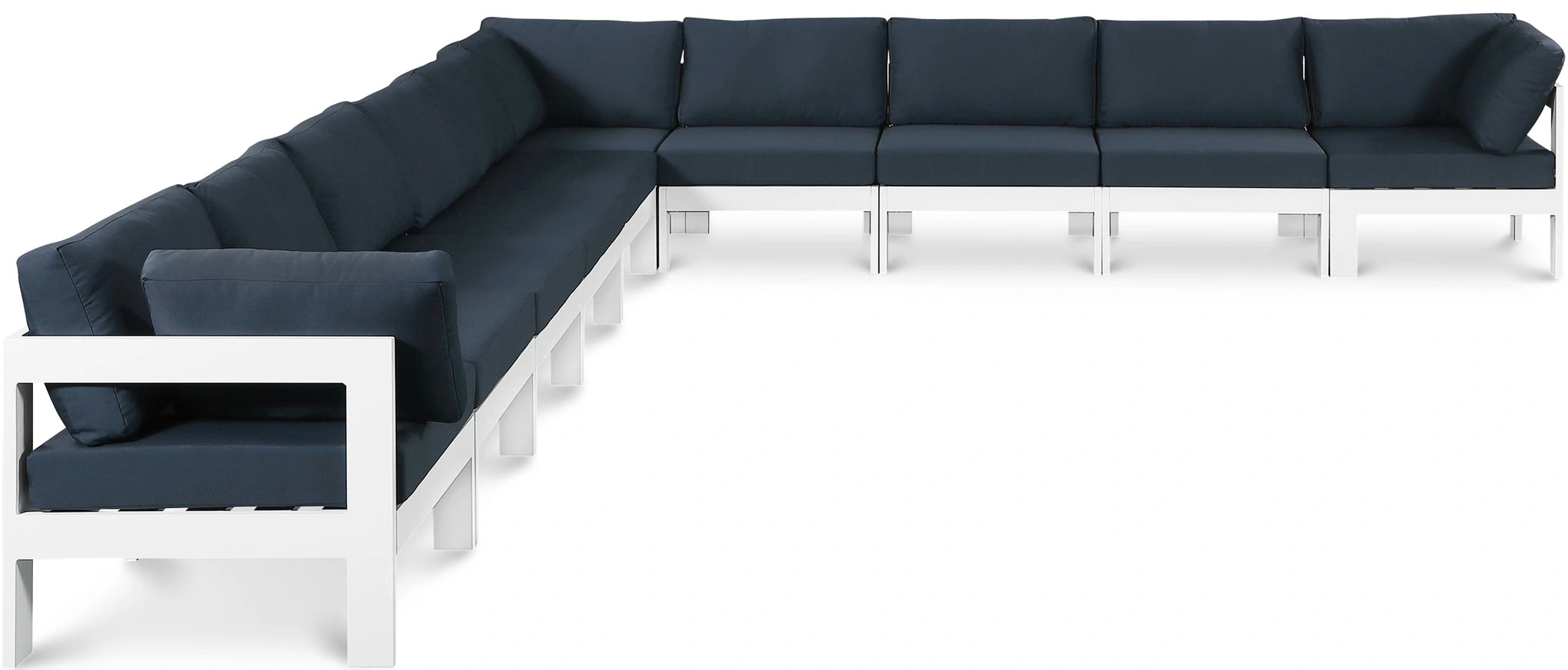 Nizuc Navy Waterproof Fabric Outdoor Patio Modular Sectional