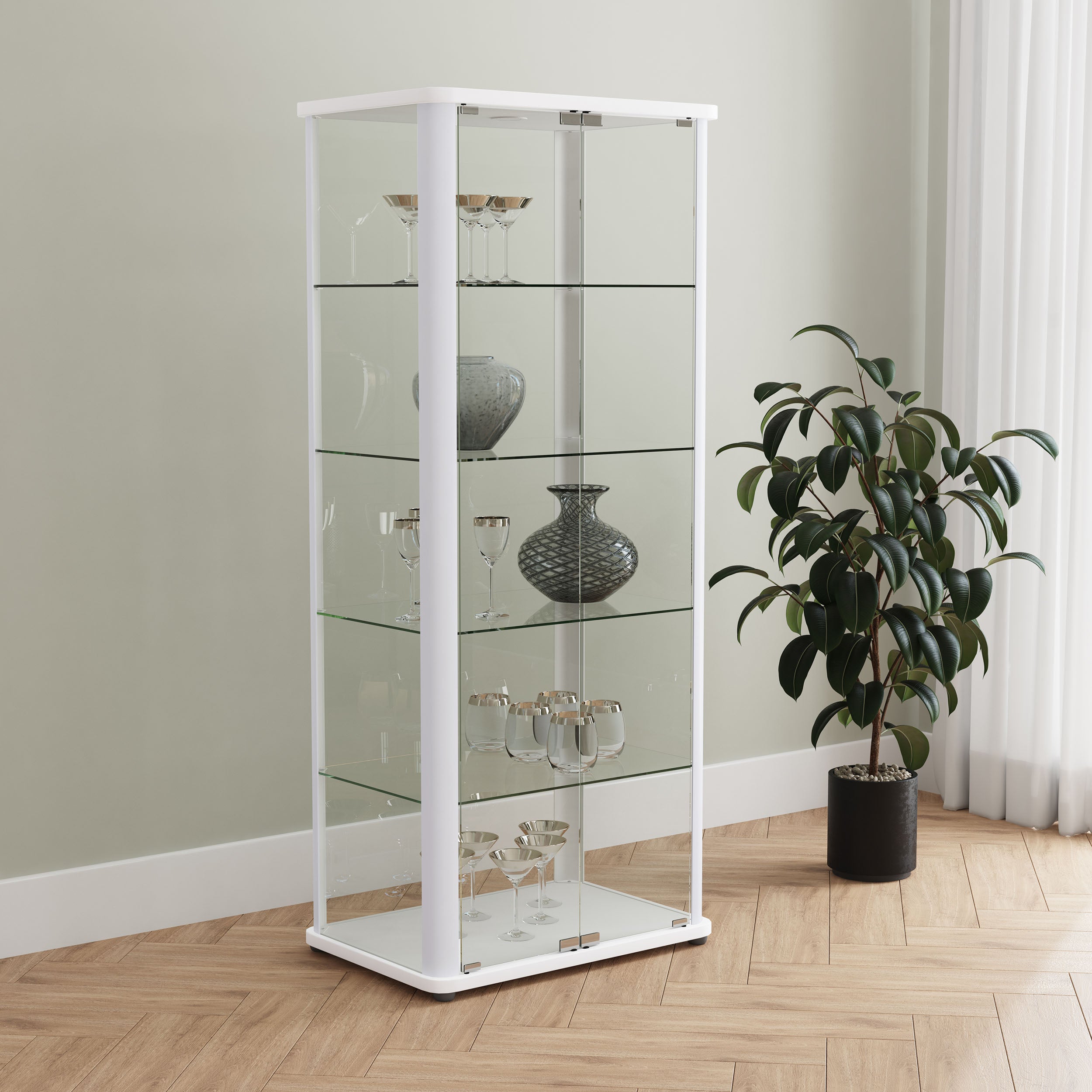 Aero Curio Cabinet with LED Lighting - Luxury Home Furniture (MI)