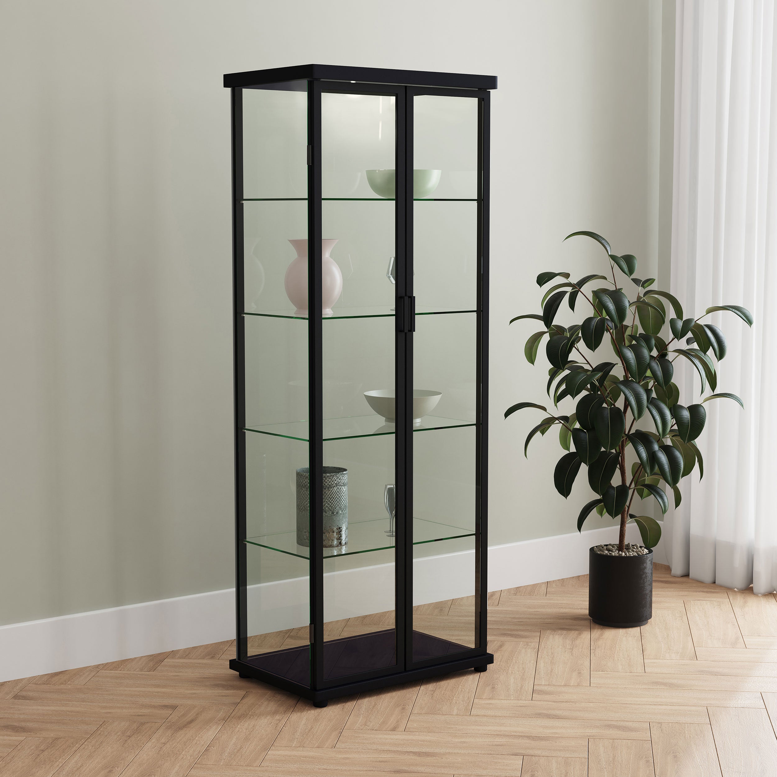 Aero Curio Cabinet with LED Lighting - Luxury Home Furniture (MI)