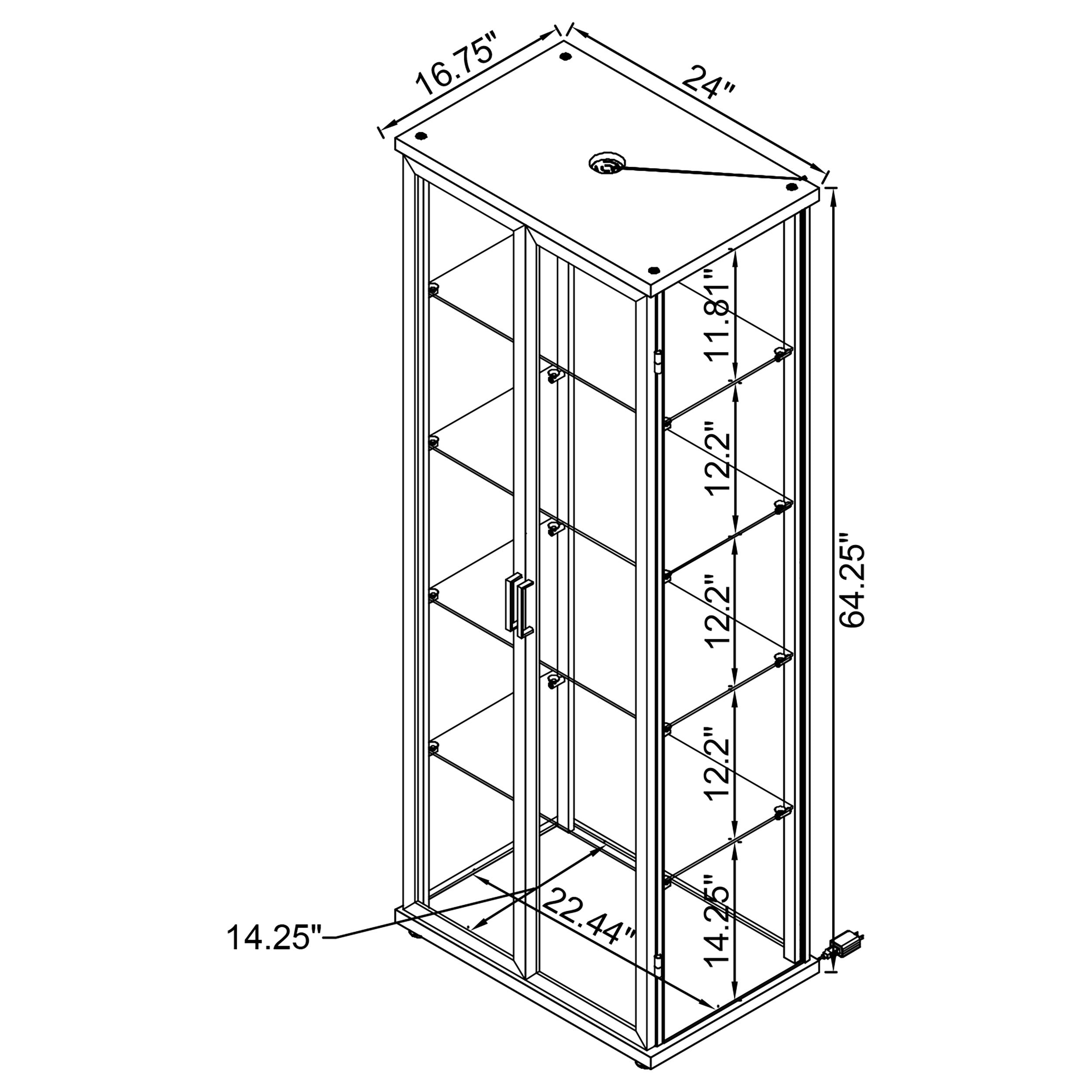 Aero Curio Cabinet with LED Lighting - Luxury Home Furniture (MI)