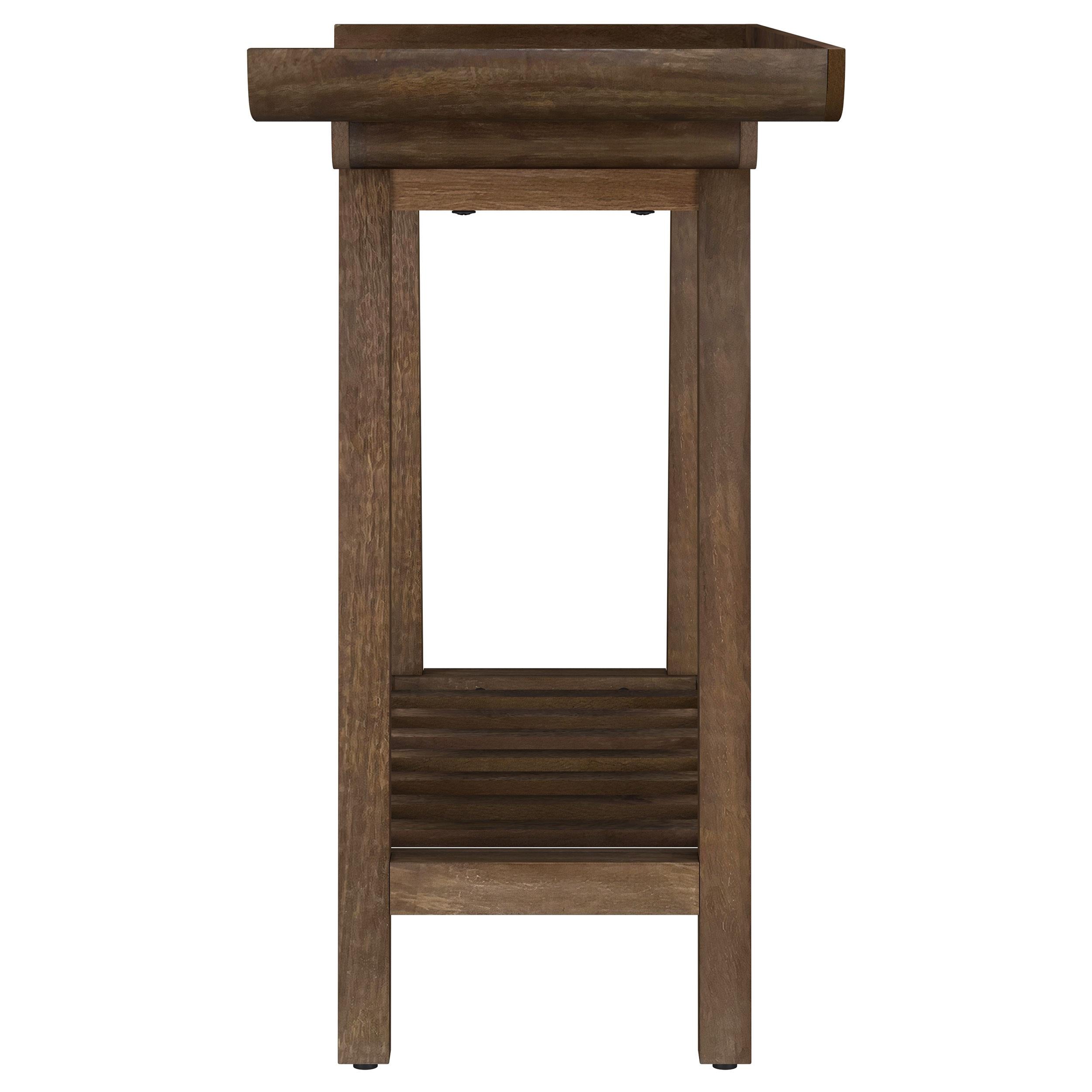 Ornelas 46-inch Console Table with Slatted Shelf Mango Brown - Luxury Home Furniture (MI)