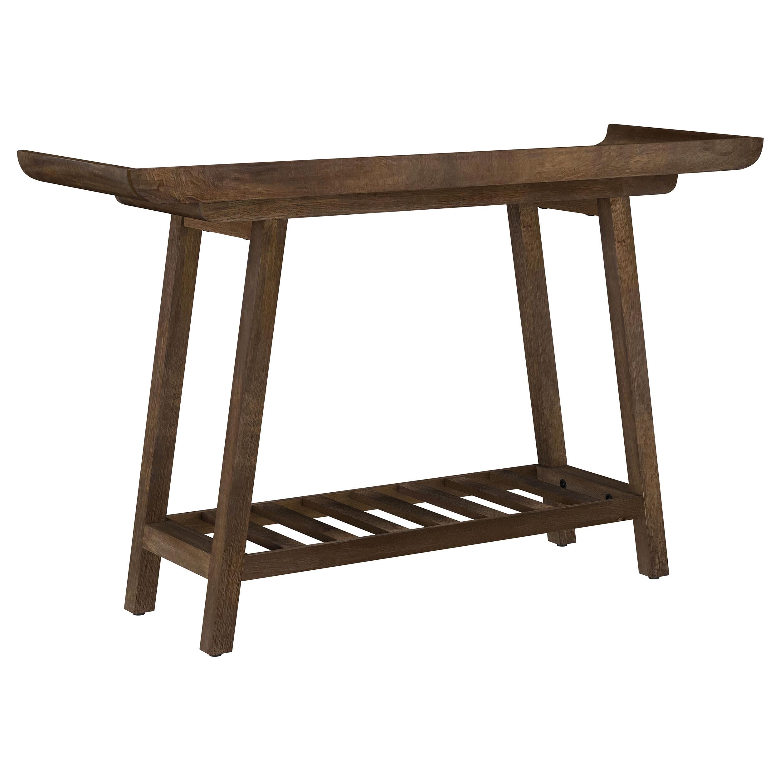 Ornelas 46-inch Console Table with Slatted Shelf Mango Brown - Luxury Home Furniture (MI)