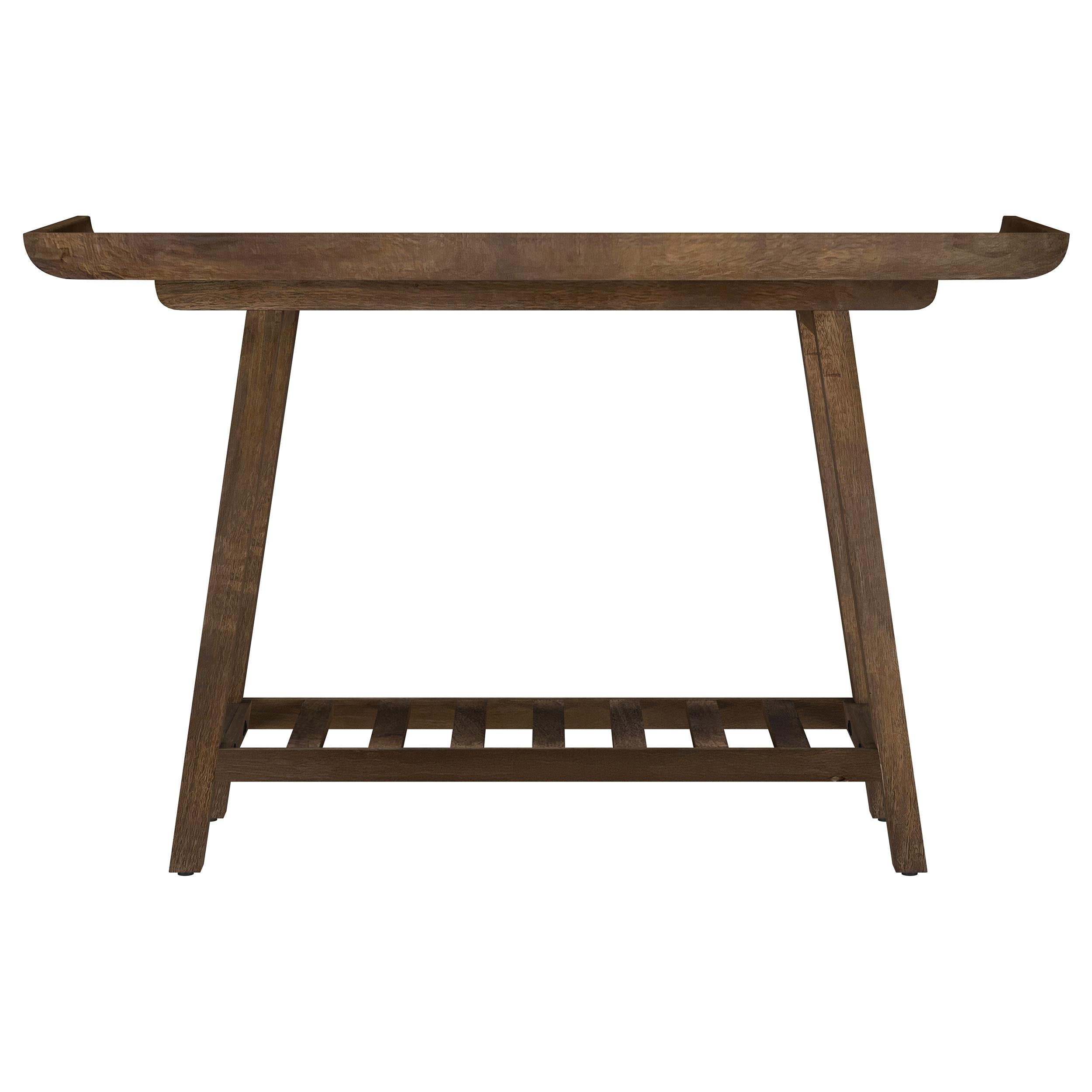 Ornelas 46-inch Console Table with Slatted Shelf Mango Brown - Luxury Home Furniture (MI)