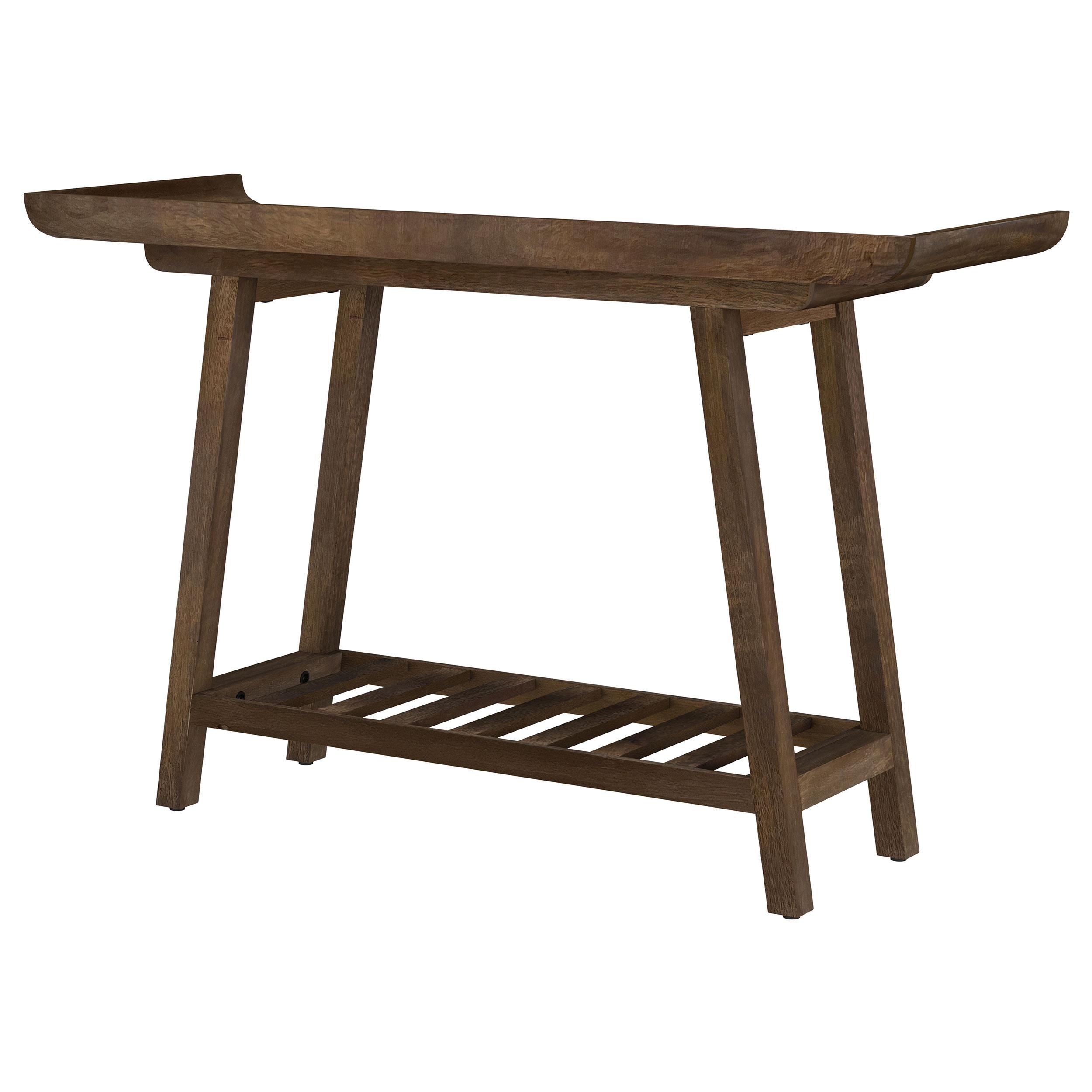 Ornelas 46-inch Console Table with Slatted Shelf Mango Brown - Luxury Home Furniture (MI)