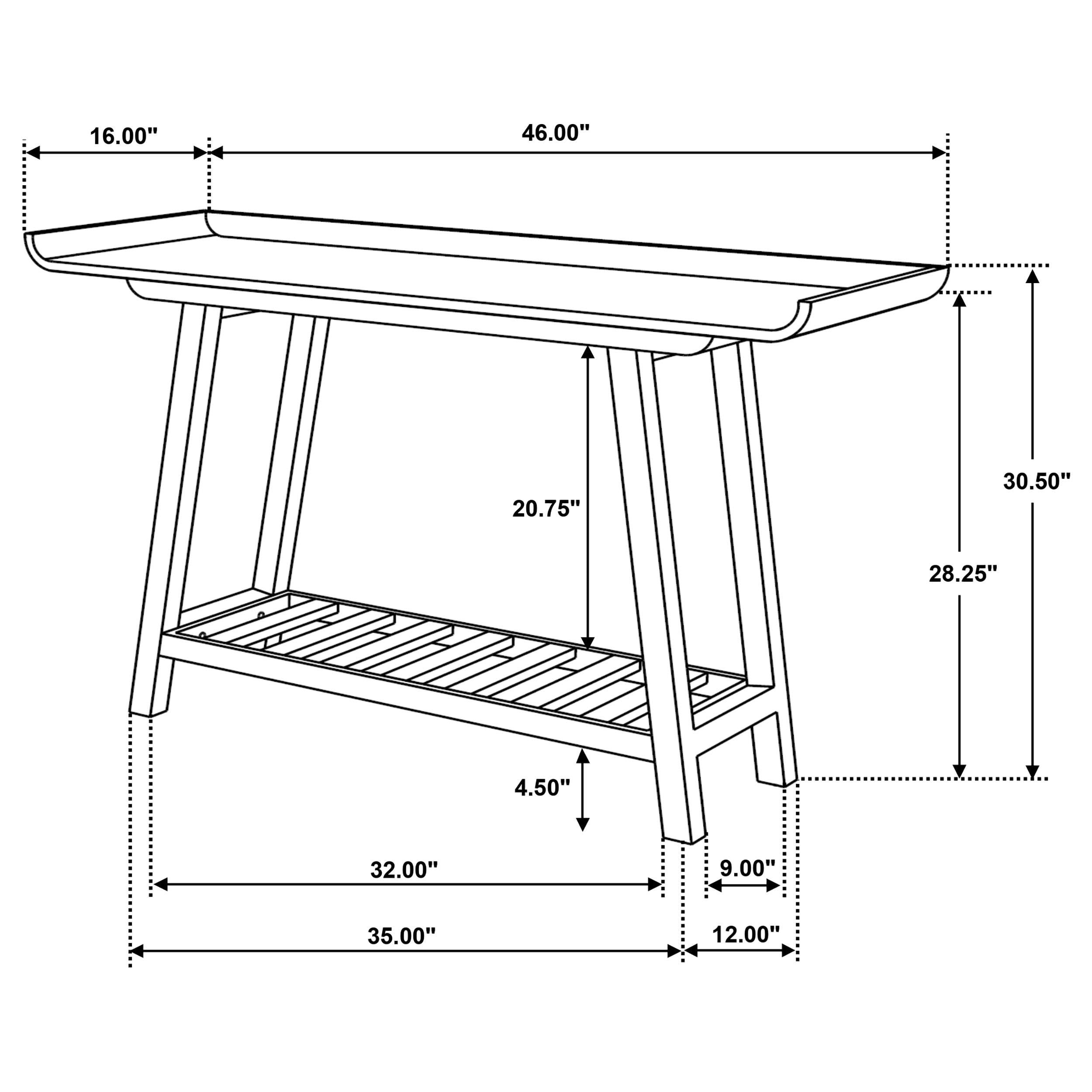 Ornelas 46-inch Console Table with Slatted Shelf Mango Brown - Luxury Home Furniture (MI)