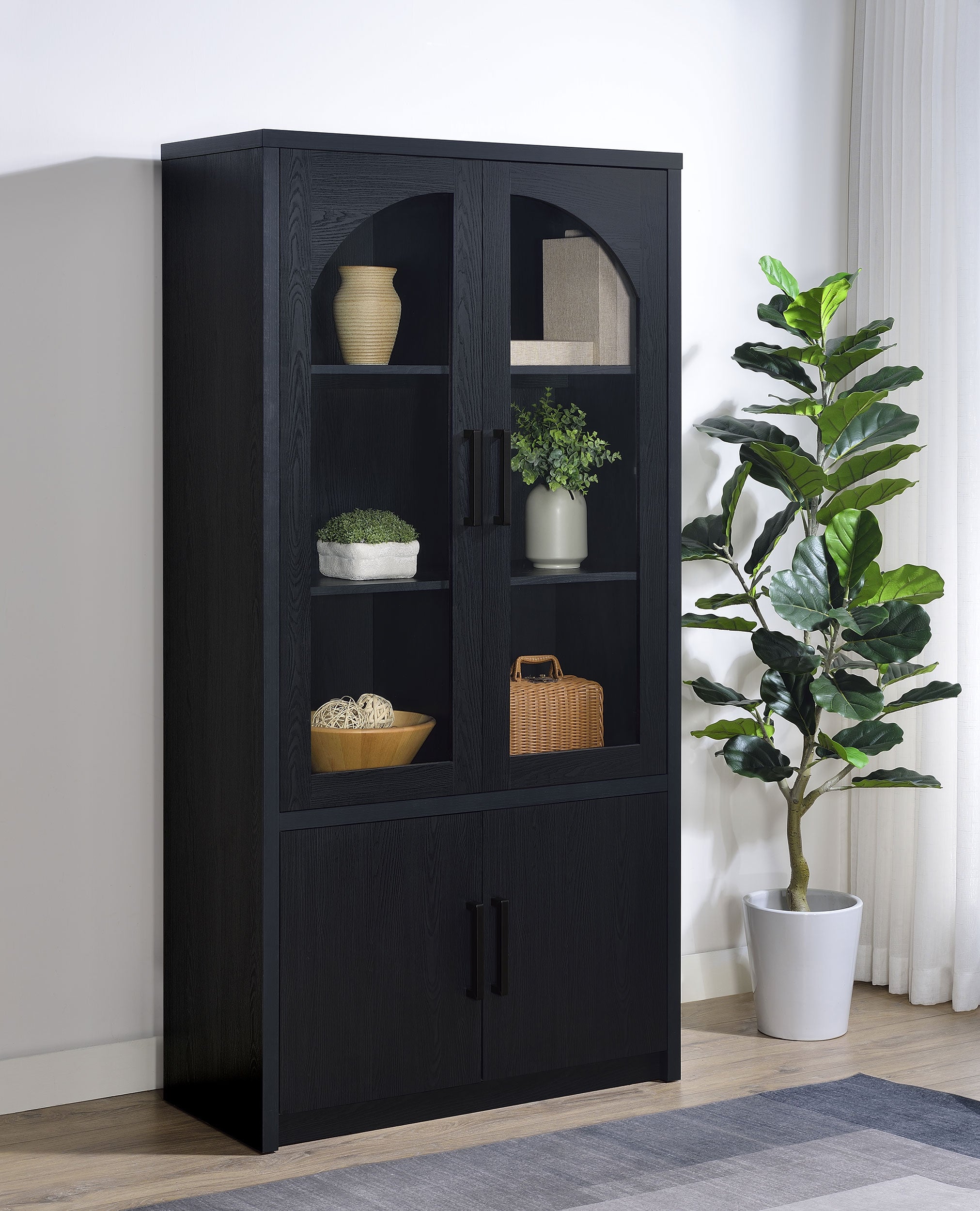 Riva Tall Display Cabinet with LED Lighting - Luxury Home Furniture (MI)