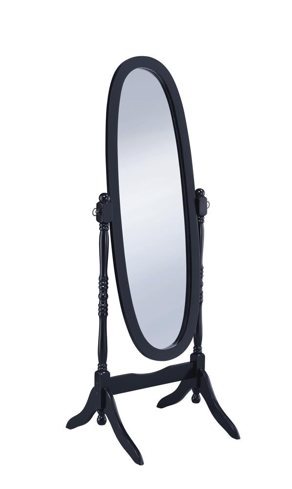 Foyet Oval Cheval Mirror Black - Luxury Home Furniture (MI)