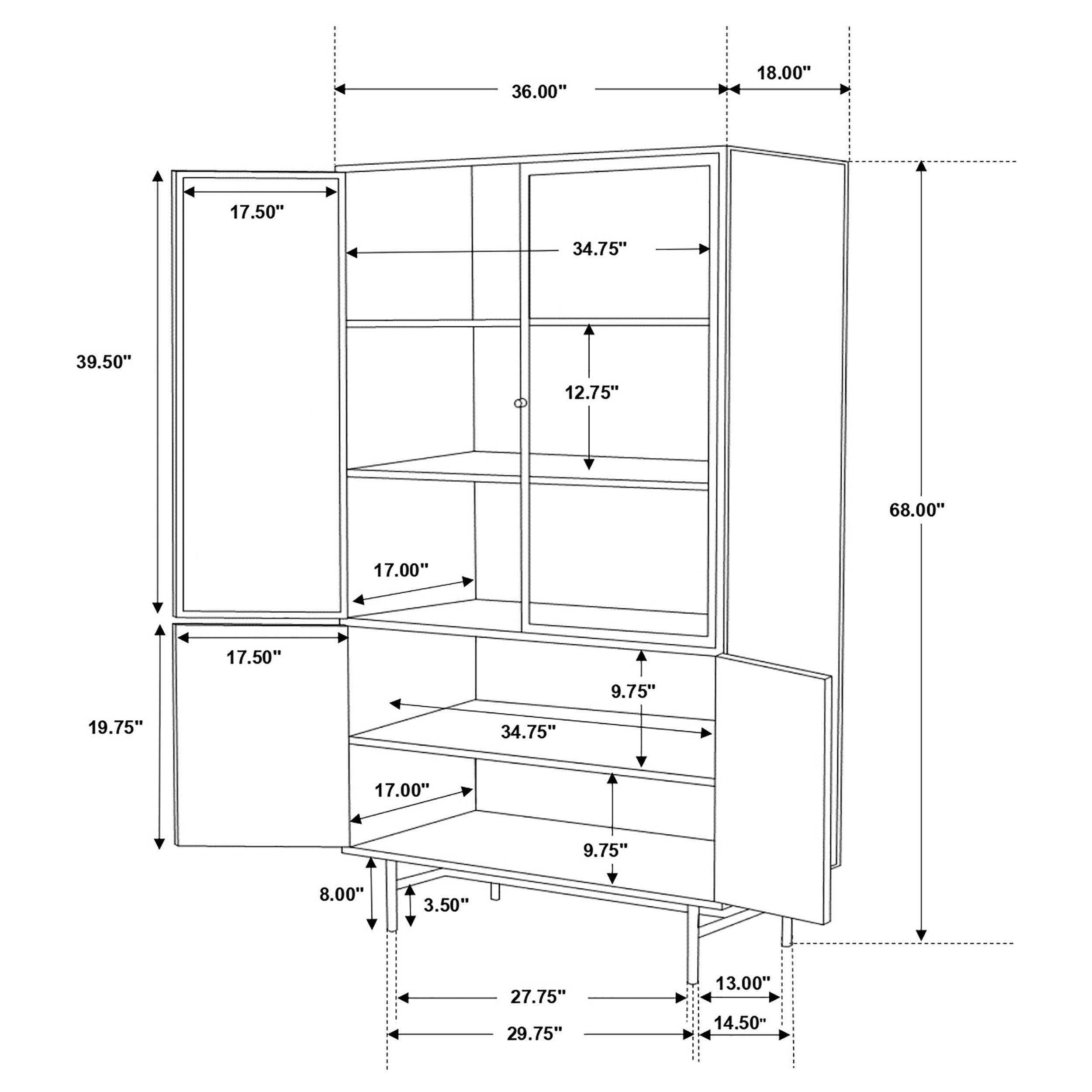 Santiago Tall Display Cabinet - Luxury Home Furniture (MI)