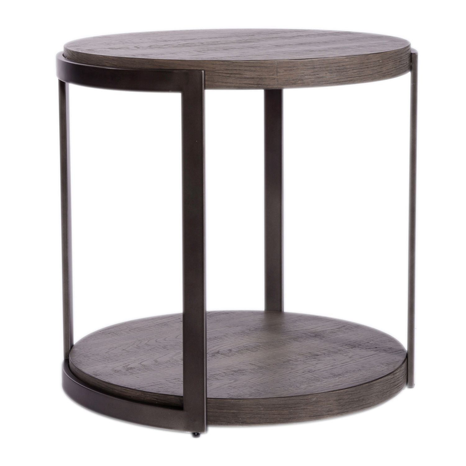Modern View Round End Table in Gray - Luxury Home Furniture (MI)